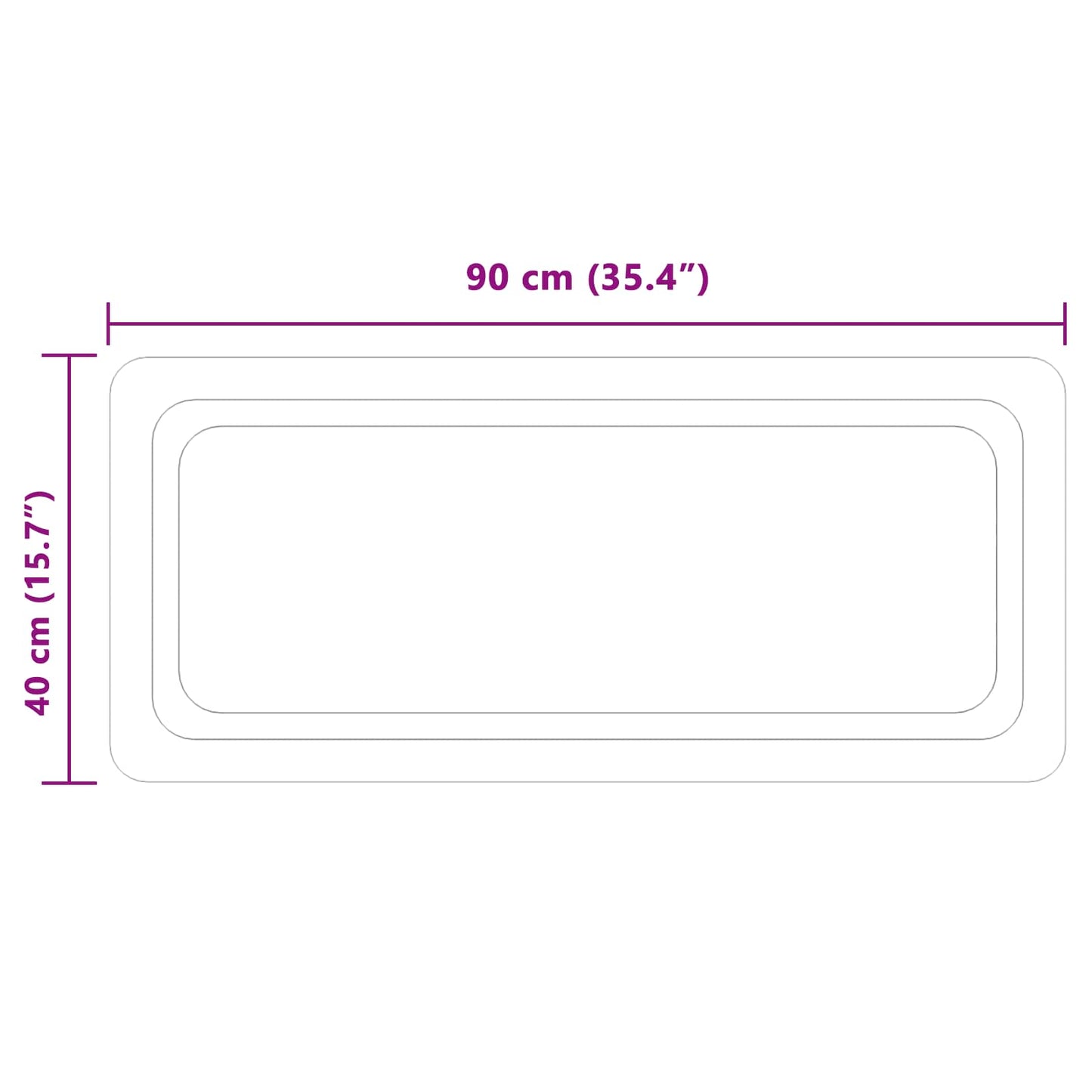 vidaXL Καθρέφτης μπάνιου LED Διαφανές 90 x 40 cm σκληρυμένο γυαλί