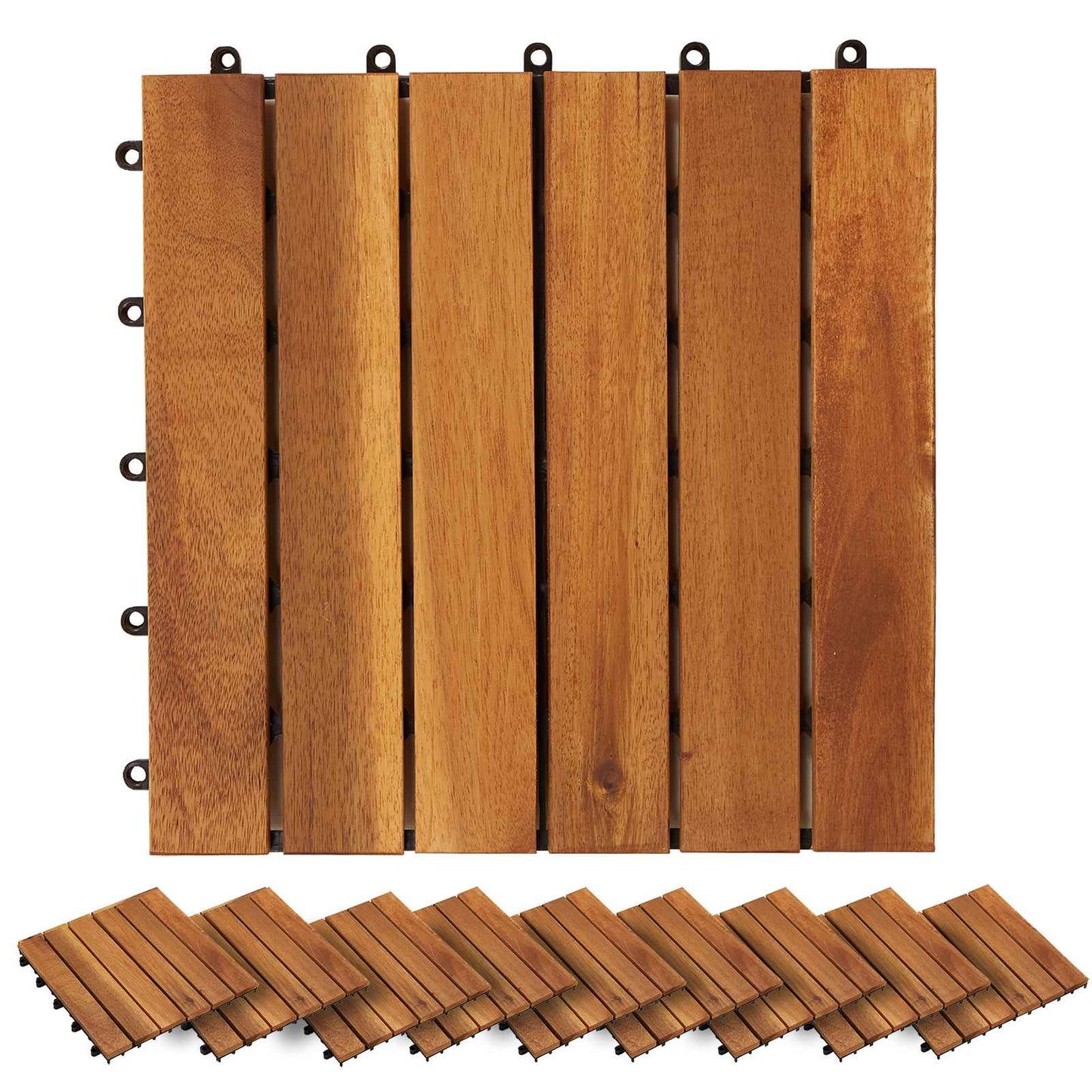 vidaXL Πλάκα Κατασκευής 30 pcs Καφέ 30 x 30 cm Ξύλο Ακακίας