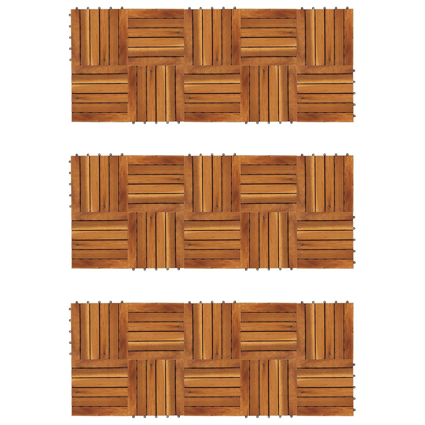 vidaXL Πλάκα Κατασκευής 30 pcs Καφέ 30 x 30 cm Ξύλο Ακακίας