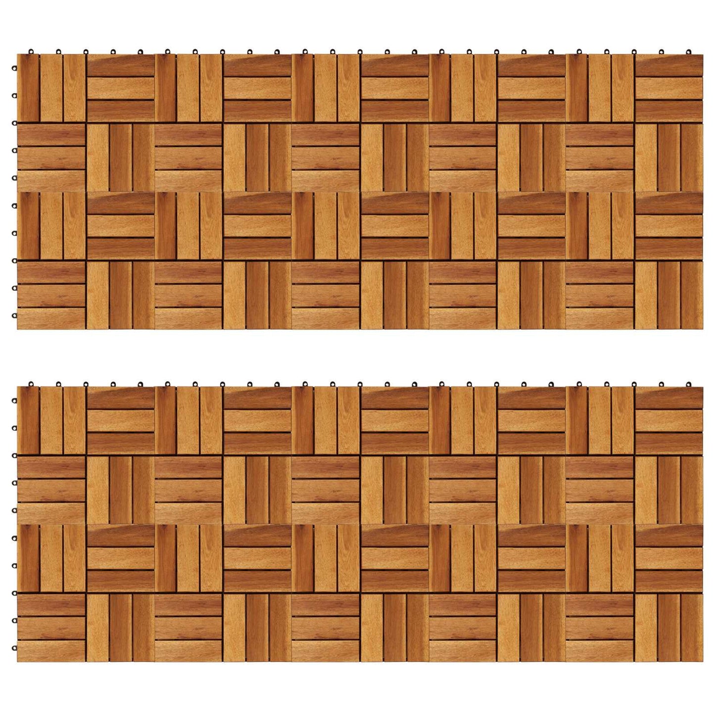 vidaXL Πλάκα Κατασκευής 20 pcs Καφέ 30 x 30 cm Ξύλο Ακακίας