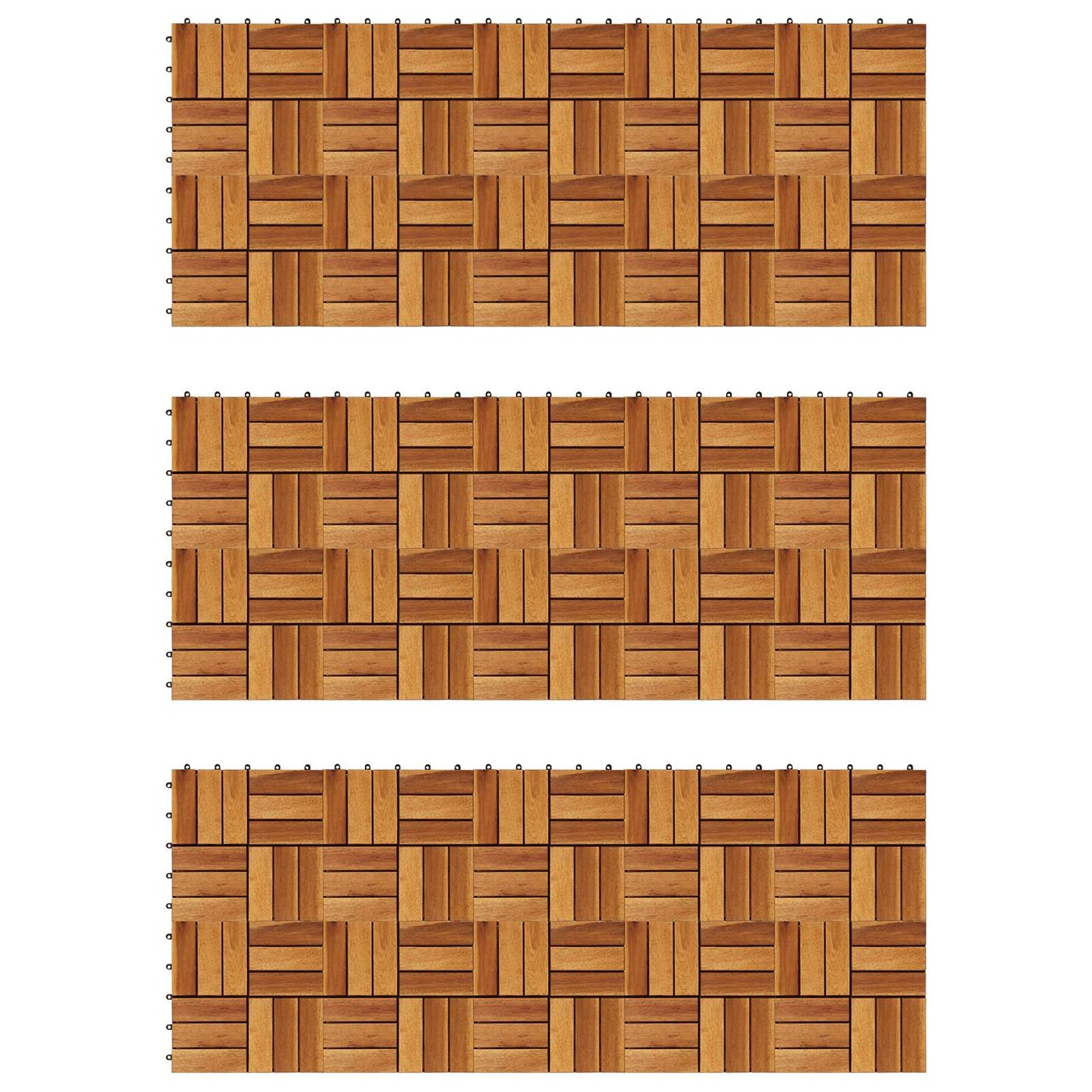 vidaXL Πλάκα Κατασκευής 30 pcs Καφέ 30 x 30 cm Ξύλο Ακακίας