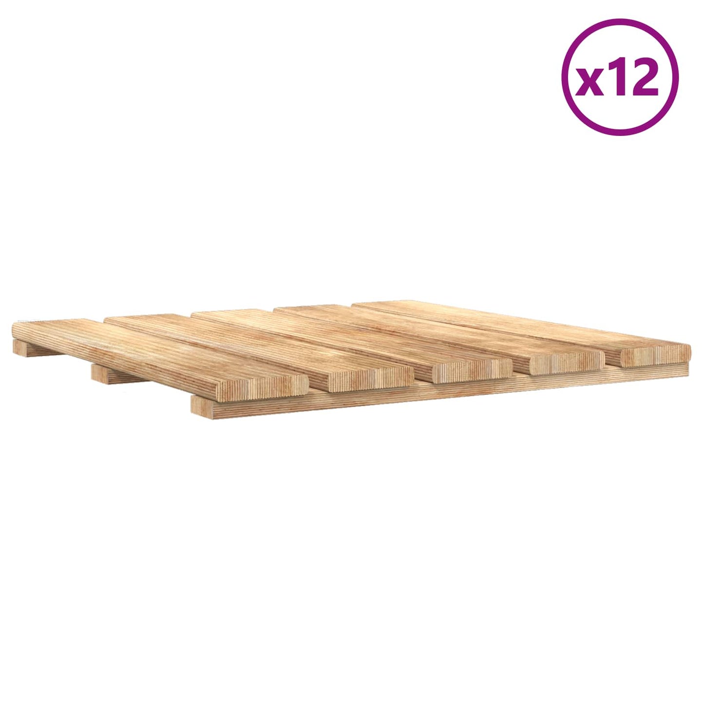 vidaXL Πλάκα Κατασκευής 12 pcs Καφέ 50 x 50 cm Πεύκο Πράσινης Εγχύσεως
