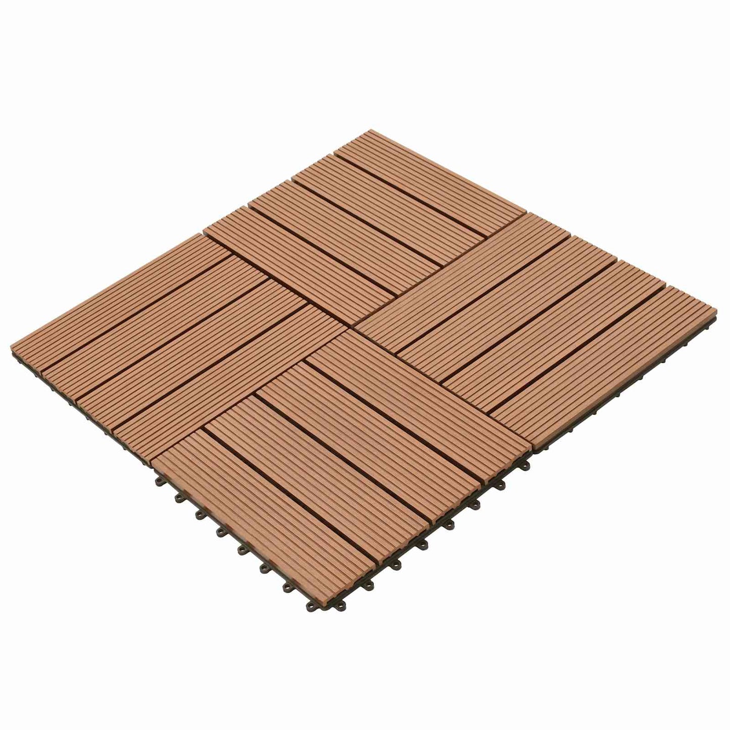 vidaXL Πλάκα Κατασκευής 22 pcs Καφέ 30 x 30 cm WPC