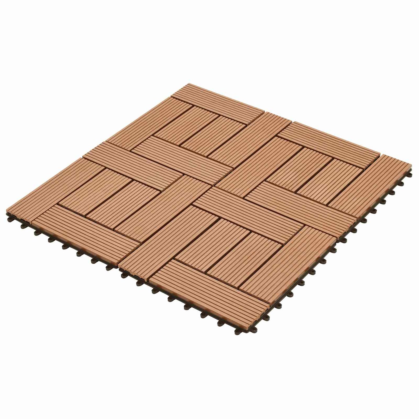 vidaXL Πλάκα Κατασκευής 22 pcs Καφέ 30 x 30 cm WPC