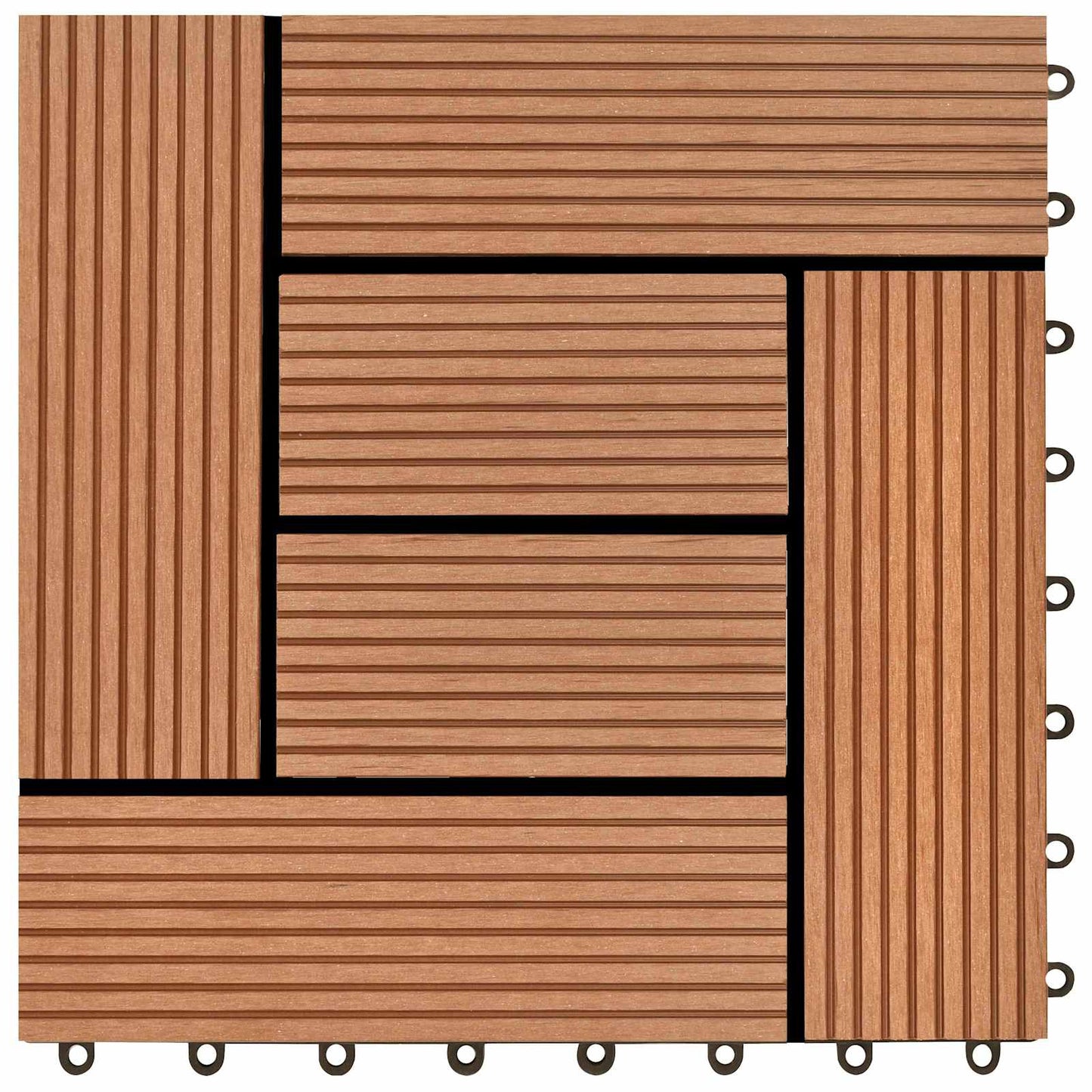 vidaXL Πλάκα Κατασκευής 22 pcs Καφέ 30 x 30 cm WPC