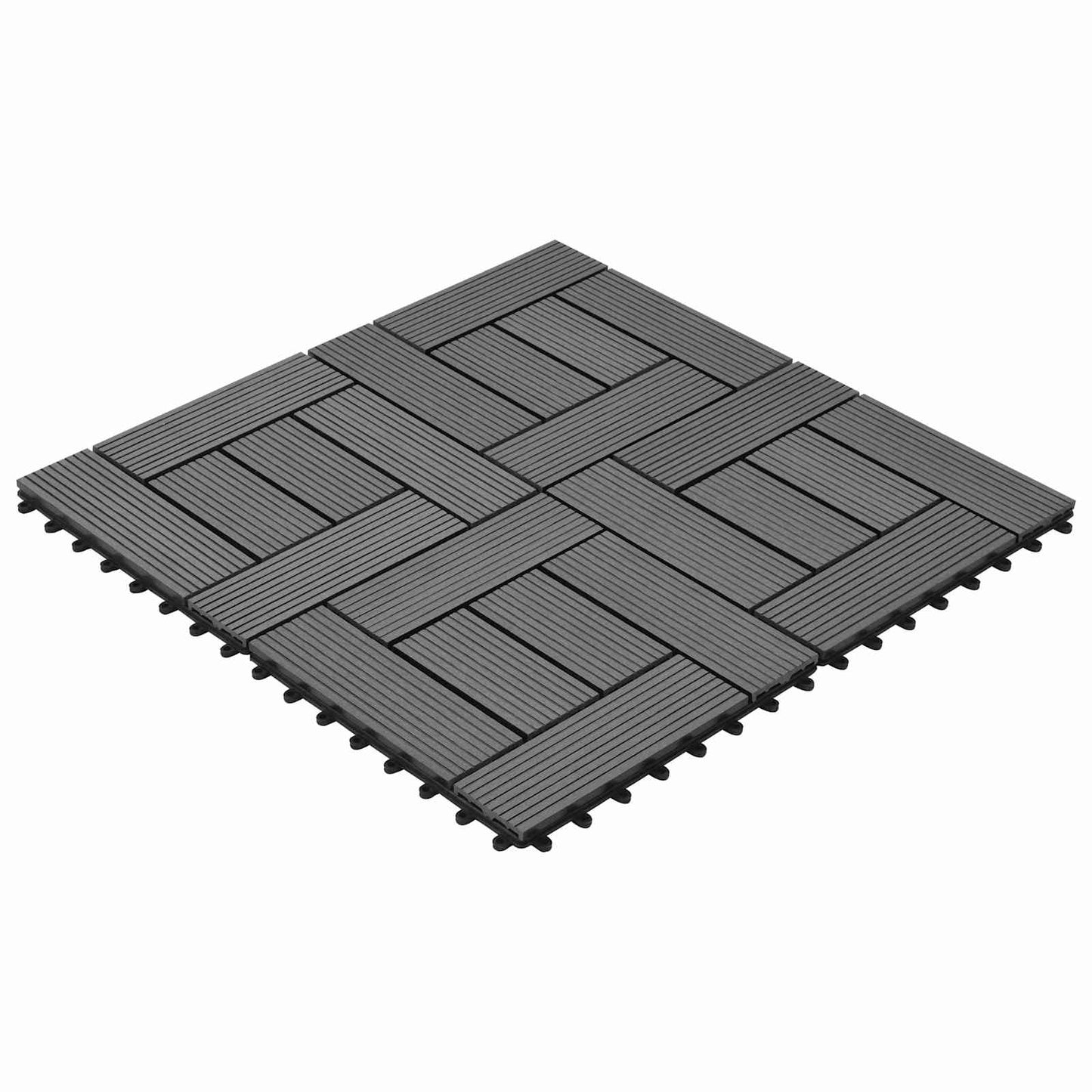 vidaXL Πλάκα Κατασκευής 22 pcs Γκρι 30 x 30 cm WPC