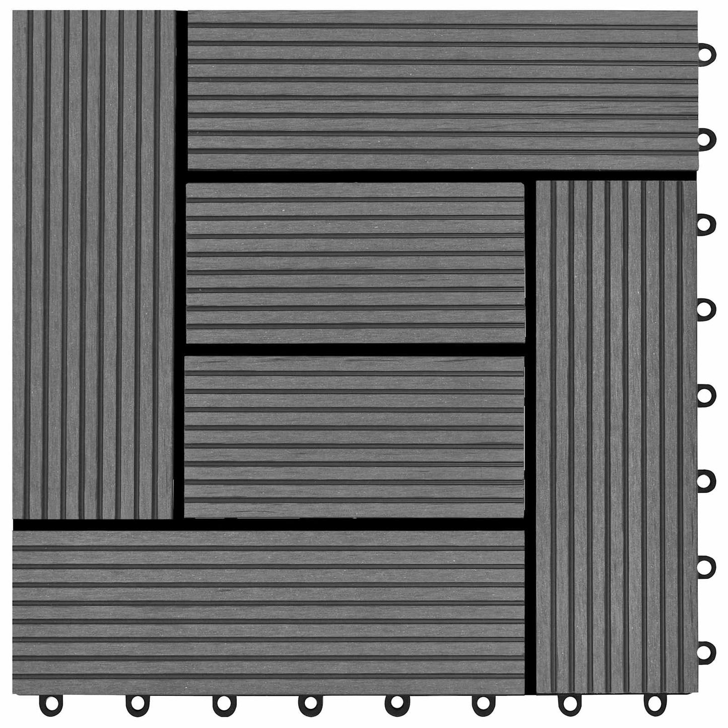 vidaXL Πλάκα Κατασκευής 22 pcs Γκρι 30 x 30 cm WPC