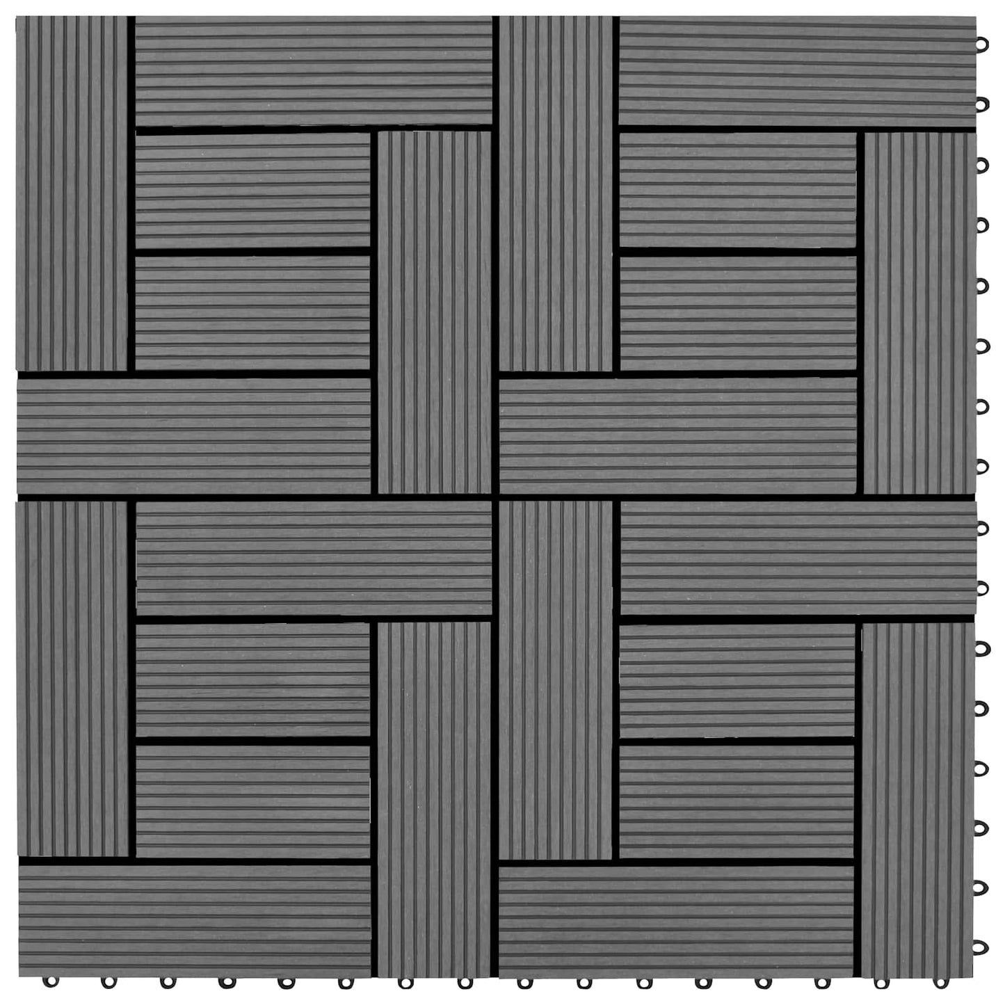 vidaXL Πλάκα Κατασκευής 22 pcs Γκρι 30 x 30 cm WPC