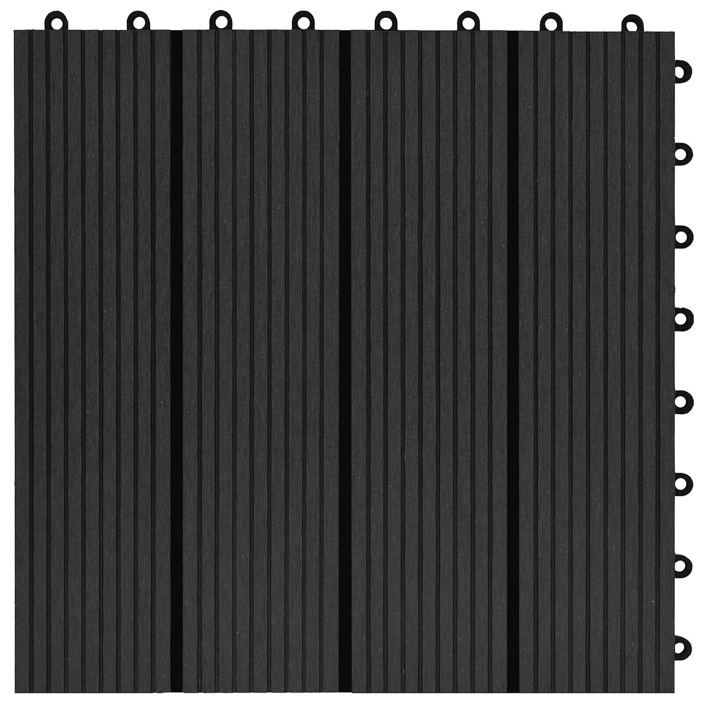 vidaXL Πλάκα Κατασκευής 22 pcs Μαύρο 30 x 30 cm WPC