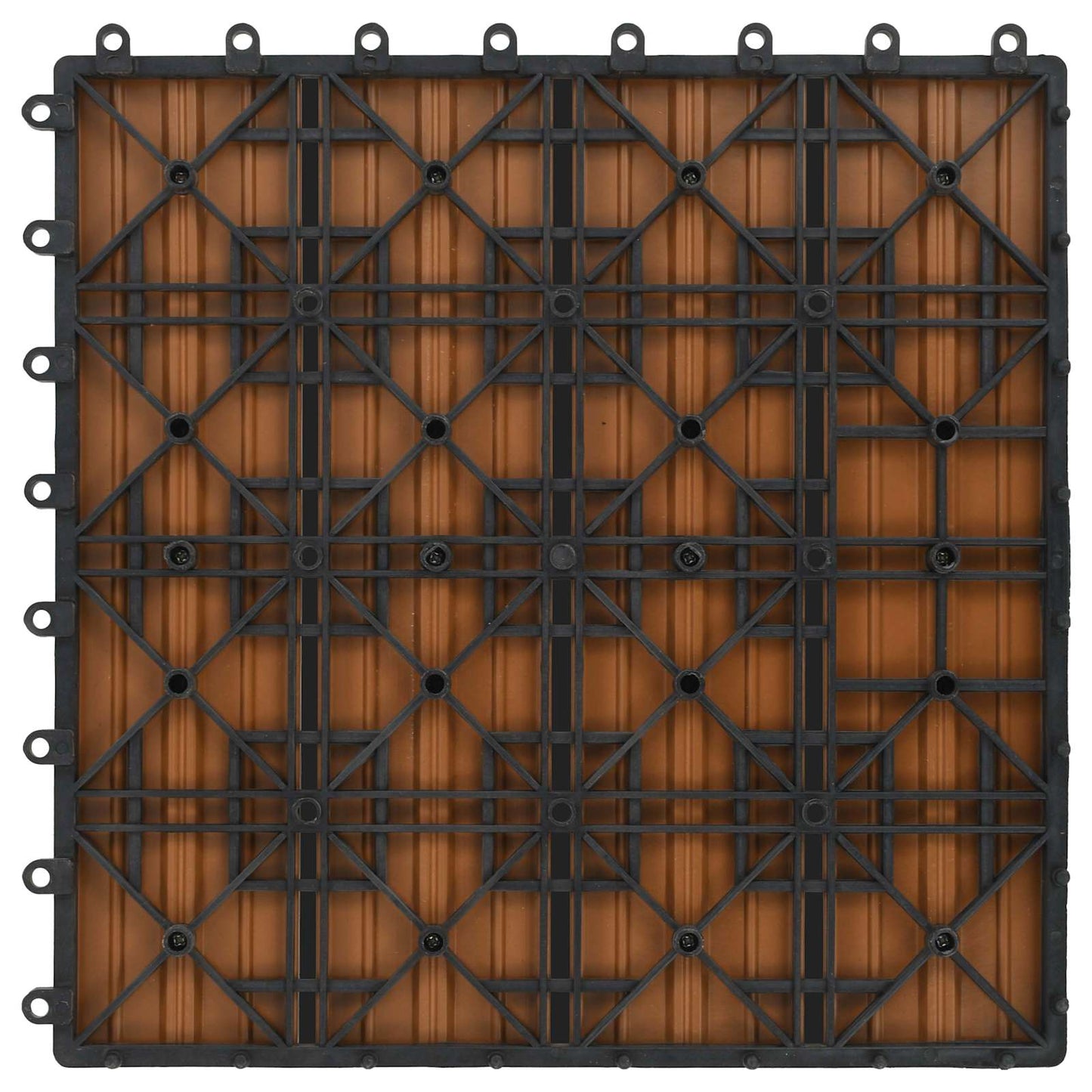 vidaXL Πλάκα Κατασκευής 22 pcs Ξύλο teak 30 x 30 cm WPC