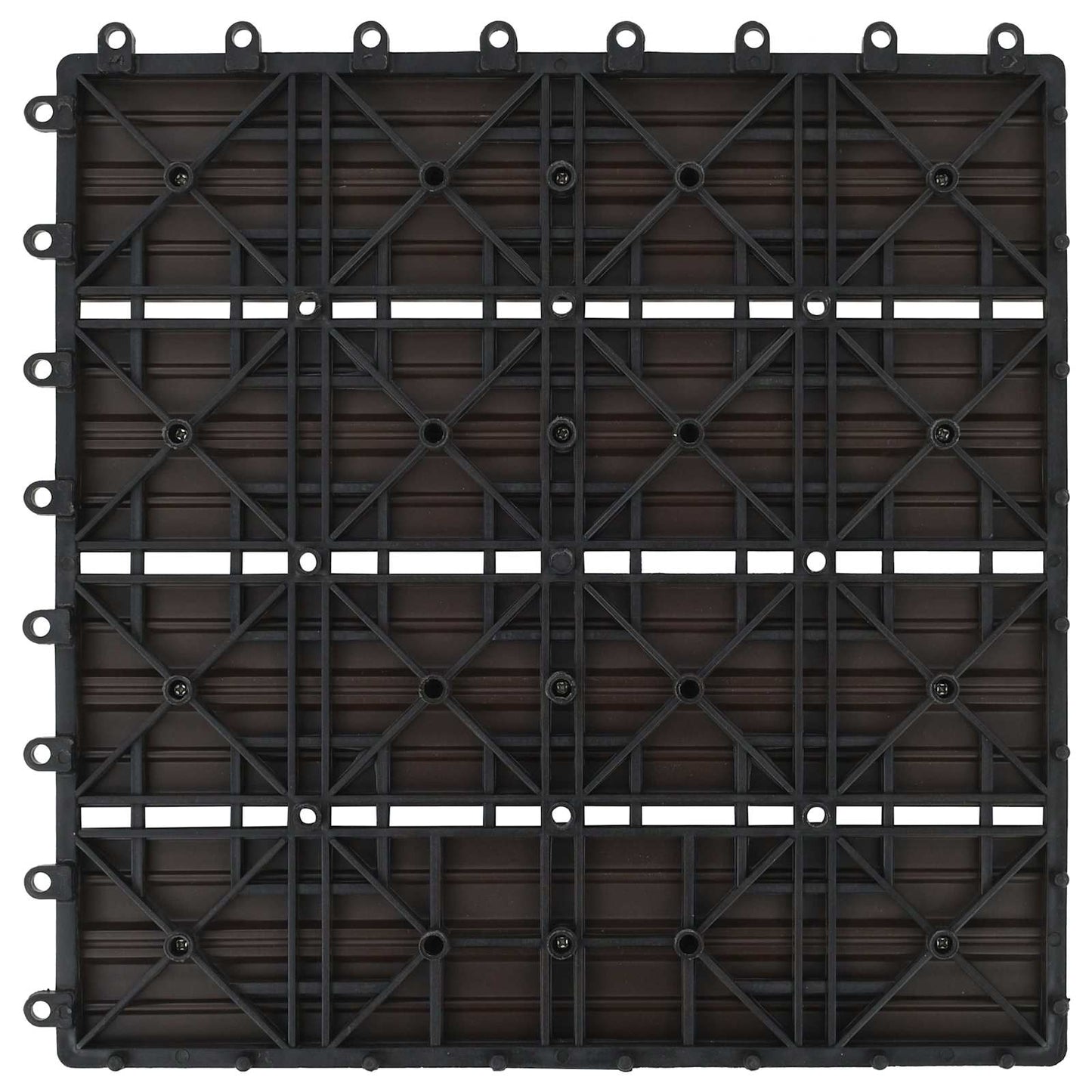 vidaXL Πλάκα Κατασκευής 22 pcs Σκούρο Καφέ 30 x 30 cm WPC