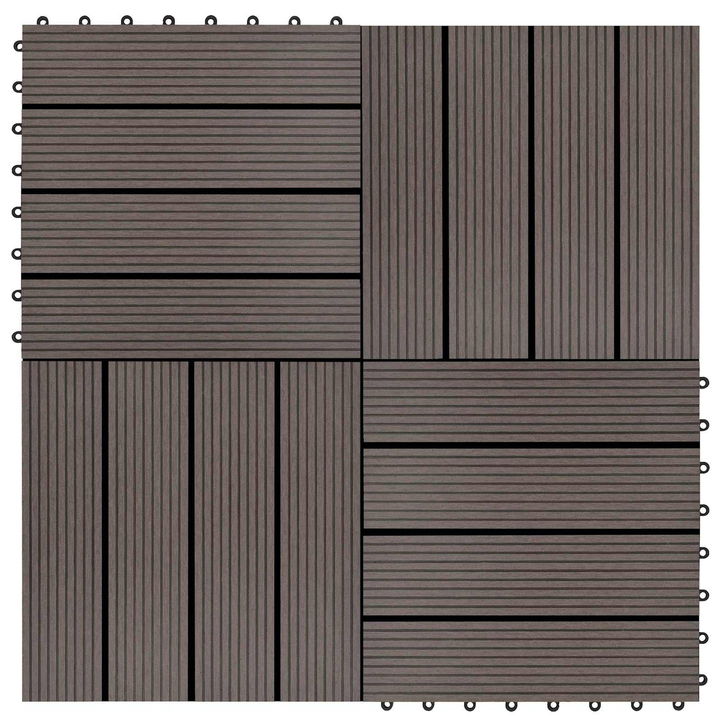 vidaXL Πλάκα Κατασκευής 22 pcs Σκούρο Καφέ 30 x 30 cm WPC