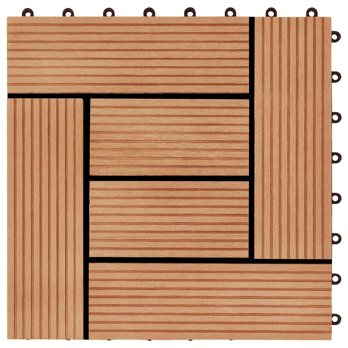 vidaXL Πλάκα Κατασκευής 22 pcs Ξύλο teak 30 x 30 cm WPC
