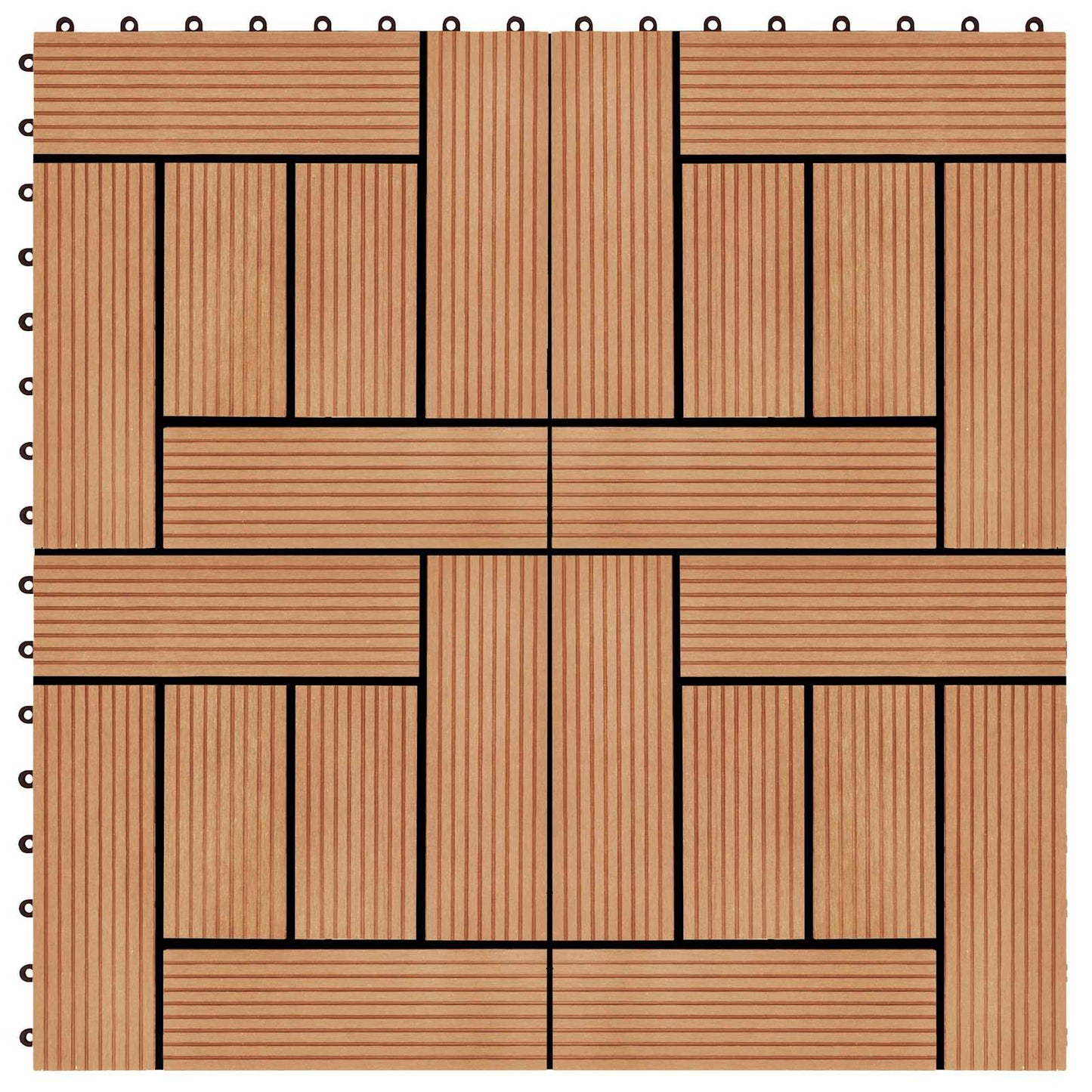 vidaXL Πλάκα Κατασκευής 22 pcs Ξύλο teak 30 x 30 cm WPC