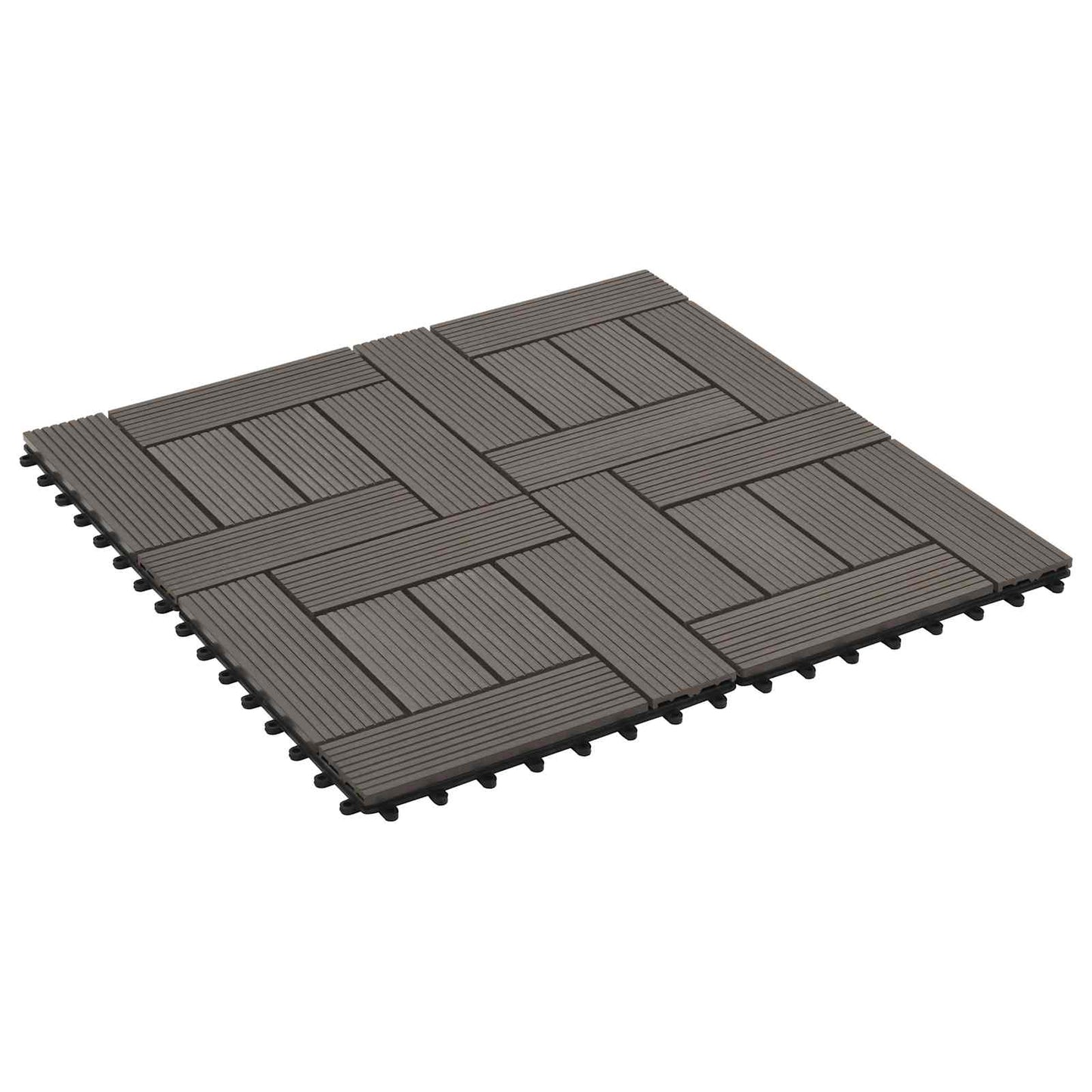 vidaXL Πλάκα Κατασκευής 22 pcs Σκούρο Καφέ 30 x 30 cm WPC