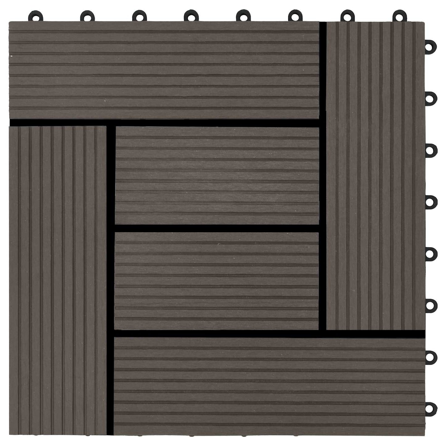 vidaXL Πλάκα Κατασκευής 22 pcs Σκούρο Καφέ 30 x 30 cm WPC