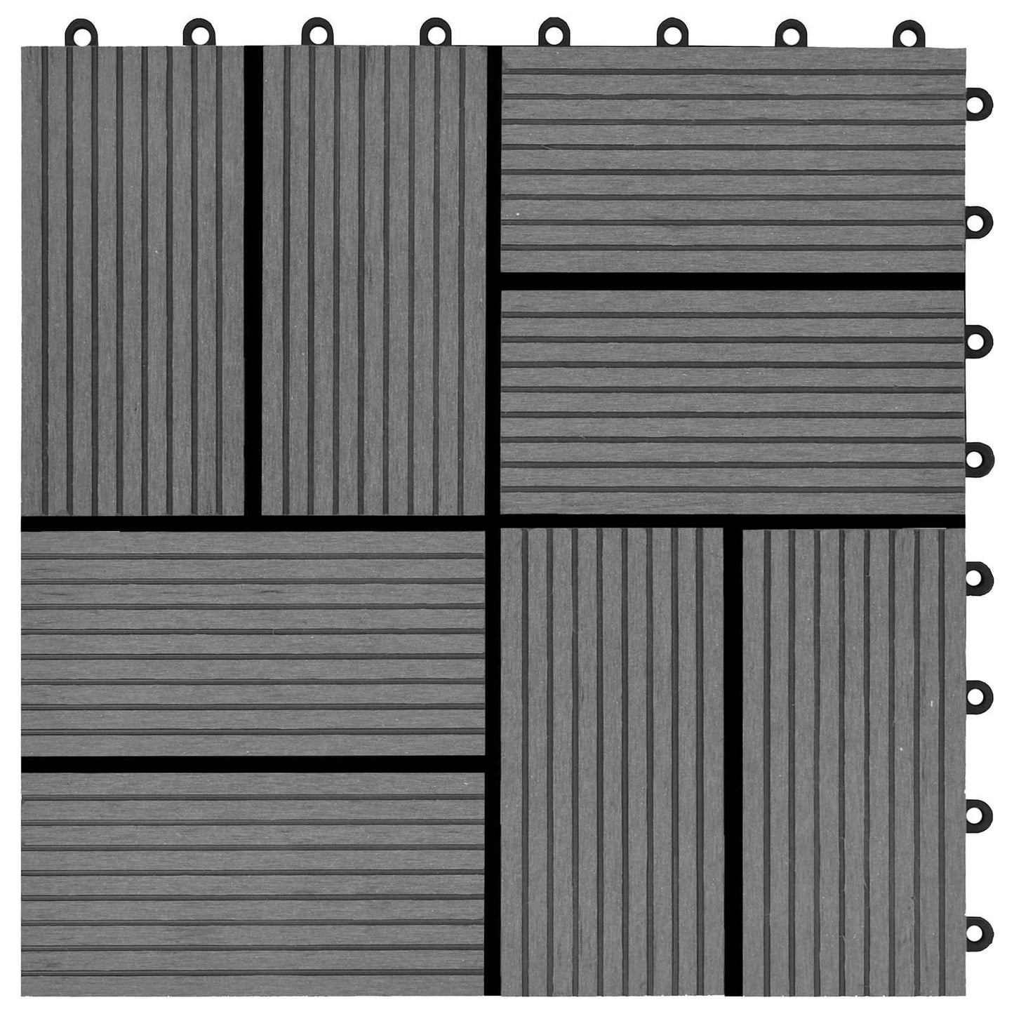 vidaXL Πλάκα Κατασκευής 22 pcs Γκρι 30 x 30 cm WPC