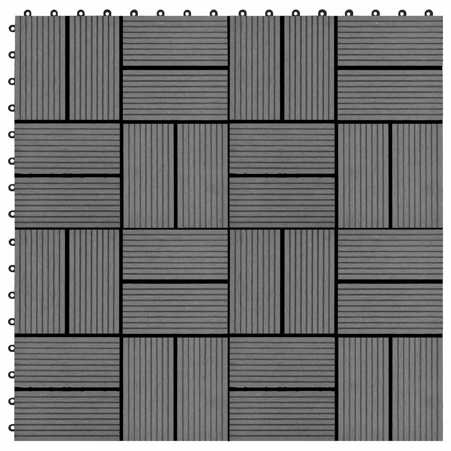 vidaXL Πλάκα Κατασκευής 22 pcs Γκρι 30 x 30 cm WPC