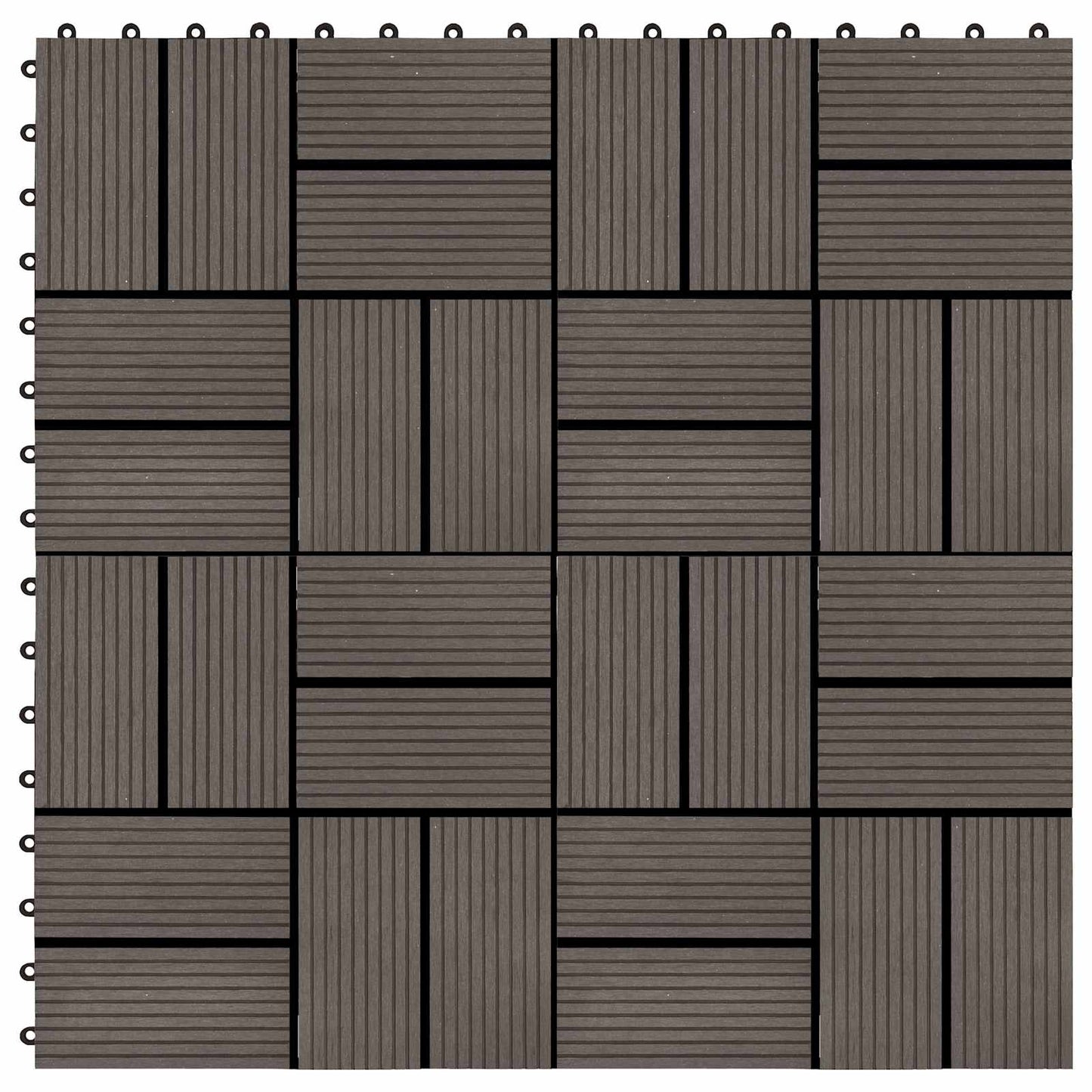 vidaXL Πλάκα Κατασκευής 22 pcs Σκούρο Καφέ 30 x 30 cm WPC