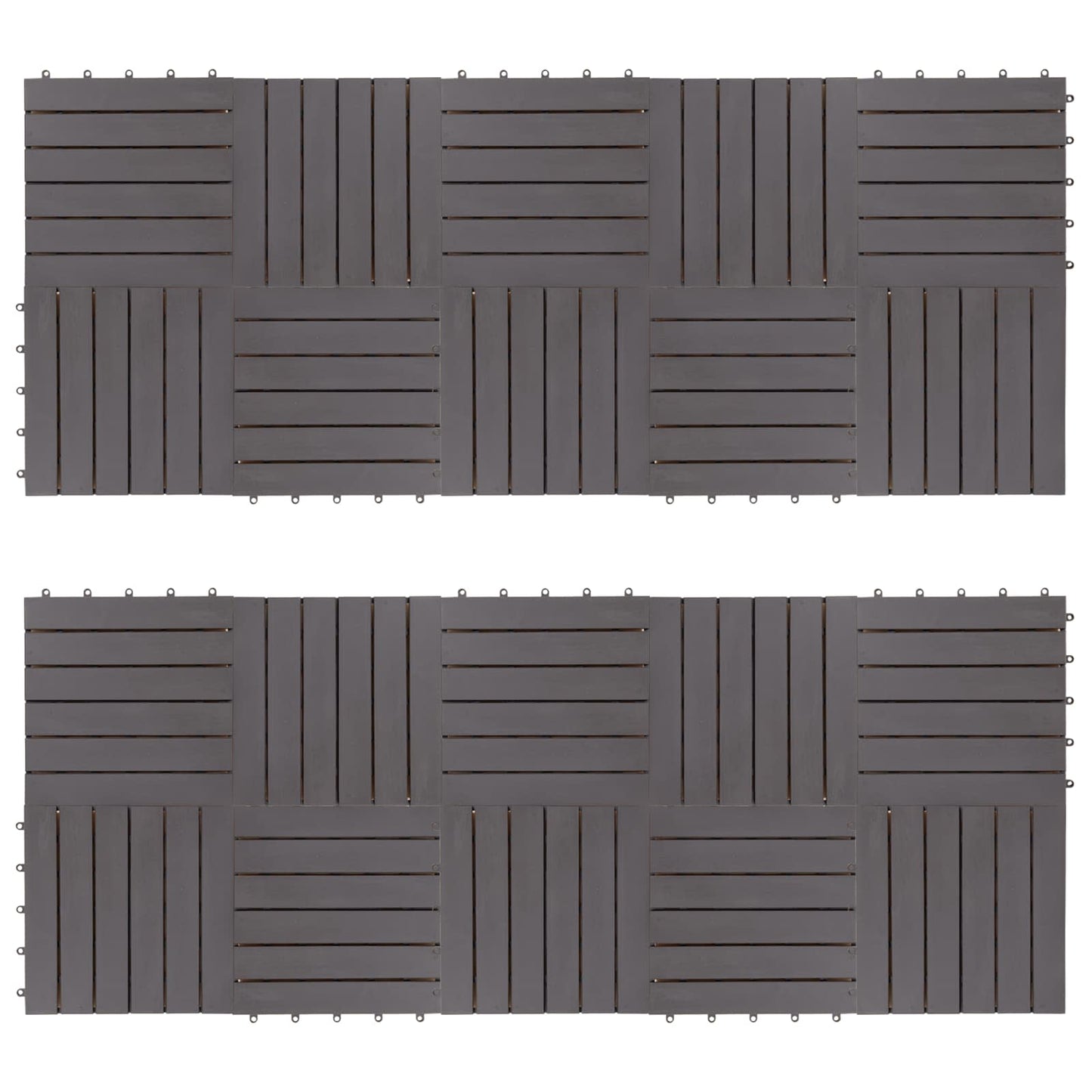 vidaXL Πλάκα Κατασκευής 20 pcs Γκρι 30 x 30 cm Ξύλο Ακακίας