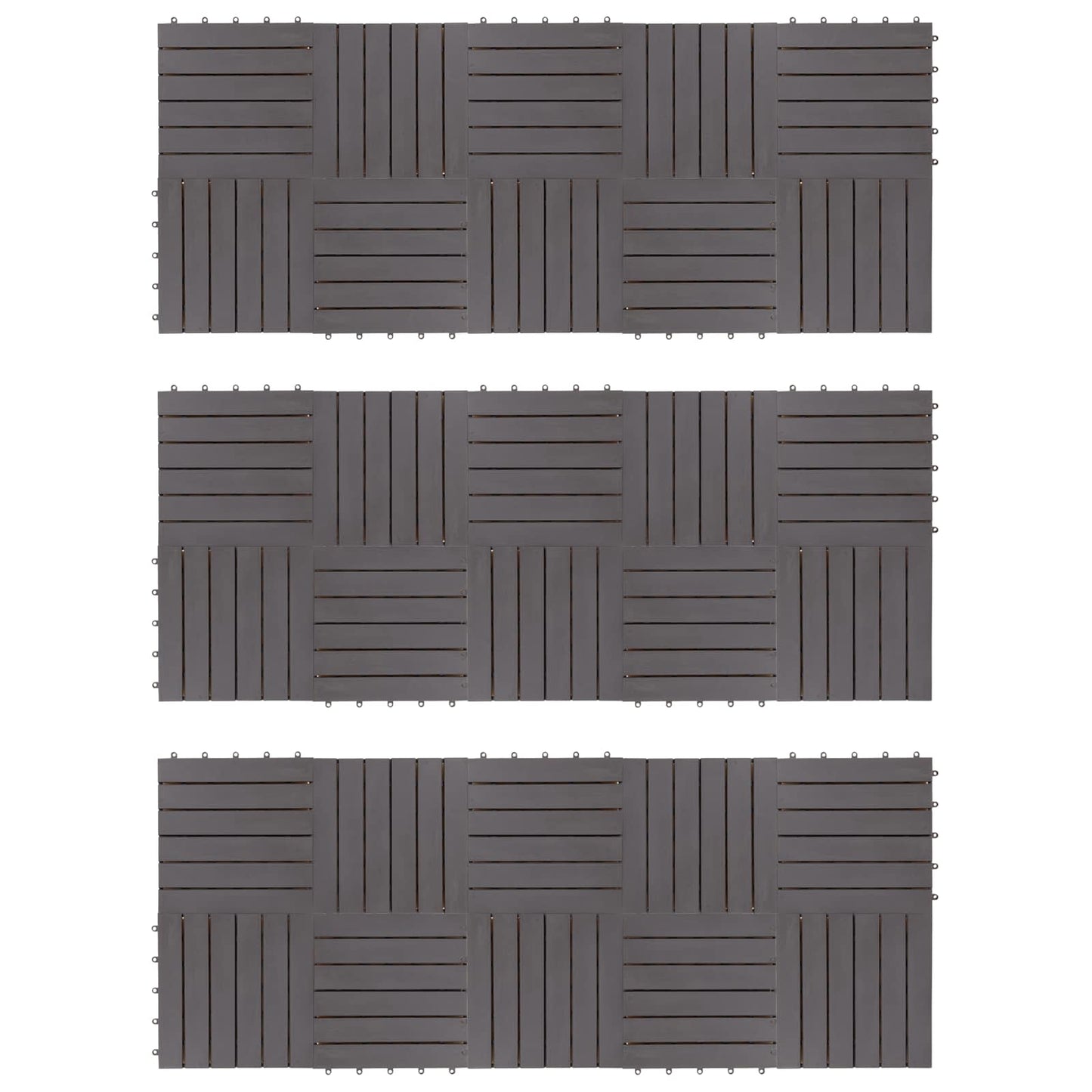 vidaXL Πλάκα Κατασκευής 30 pcs Γκρι 30 x 30 cm Ξύλο Ακακίας
