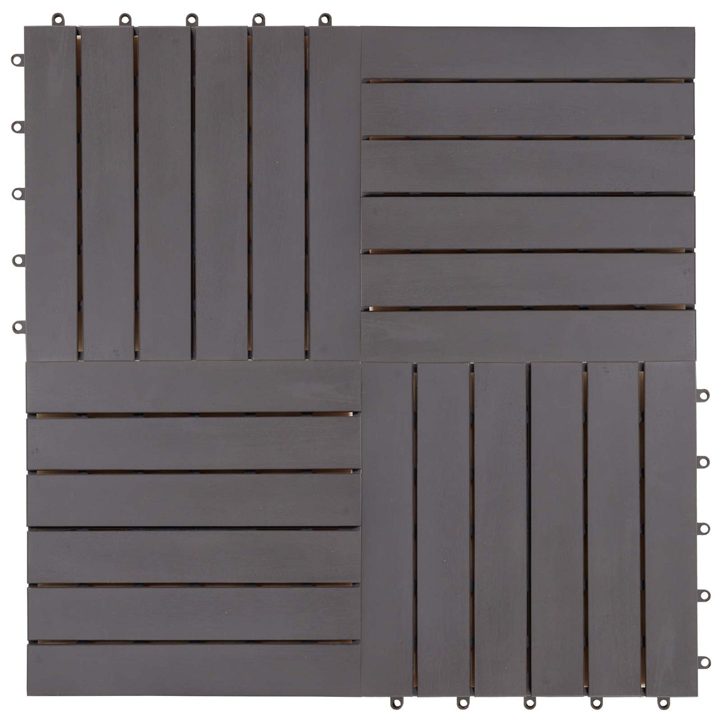 vidaXL Πλάκα Κατασκευής 30 pcs Γκρι 30 x 30 cm Ξύλο Ακακίας
