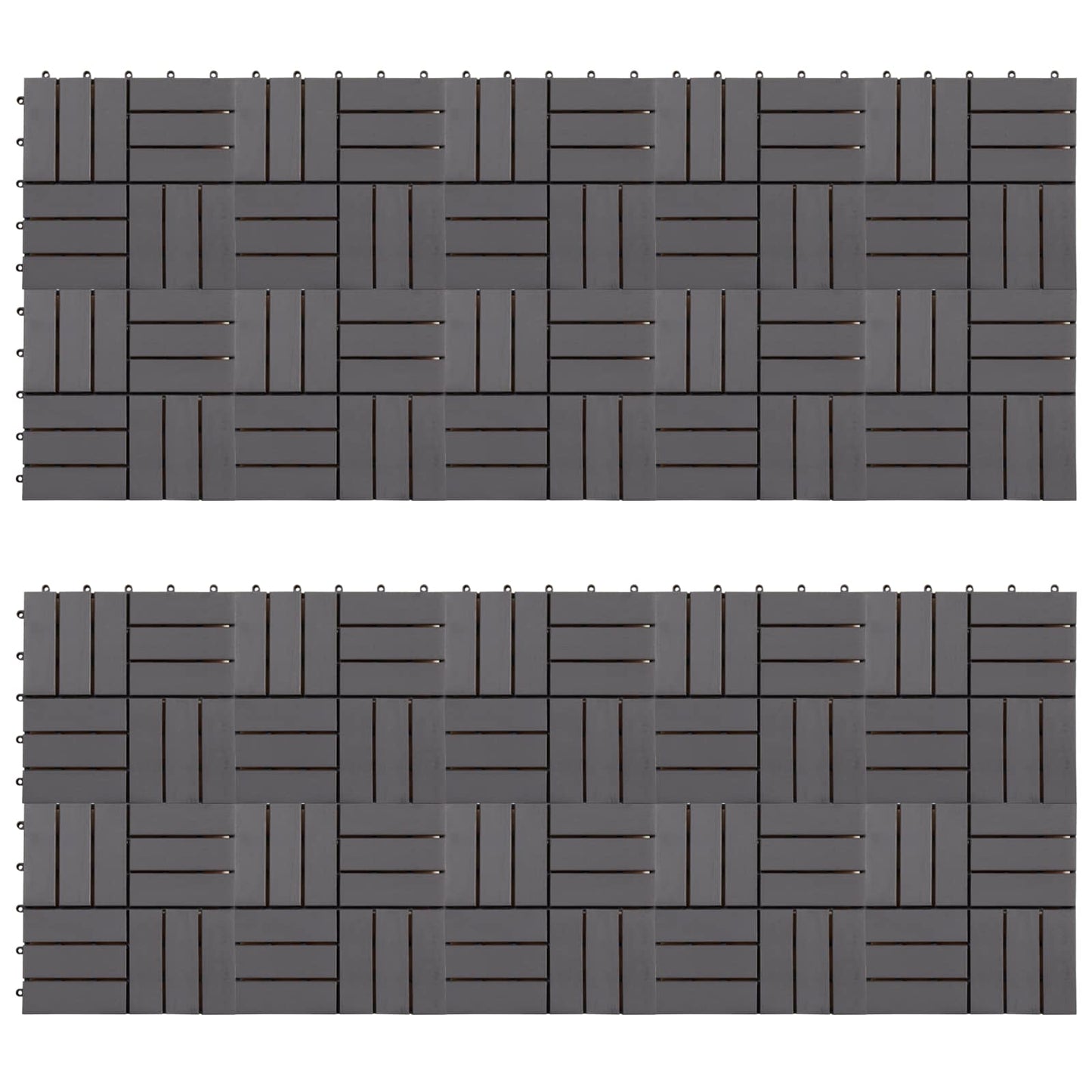 vidaXL Πλάκα Κατασκευής 20 pcs Γκρι 30 x 30 cm Ξύλο Ακακίας