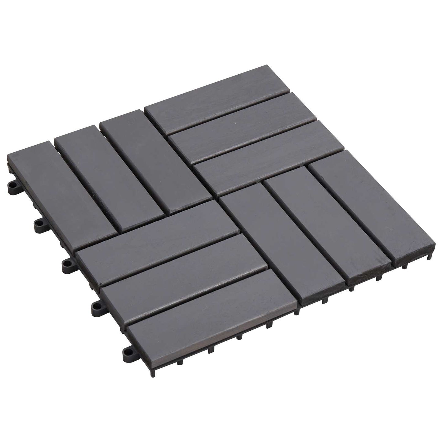 vidaXL Πλάκα Κατασκευής 30 pcs Γκρι 30 x 30 cm Ξύλο Ακακίας