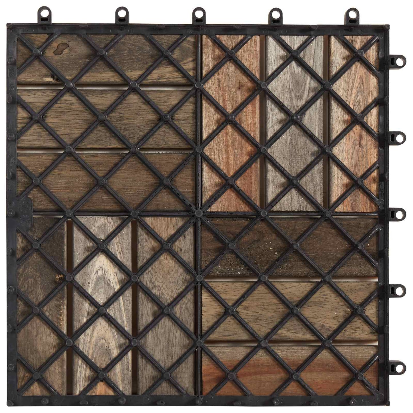 vidaXL Πλάκα Κατασκευής 30 pcs Γκρι 30 x 30 cm Ξύλο Ακακίας