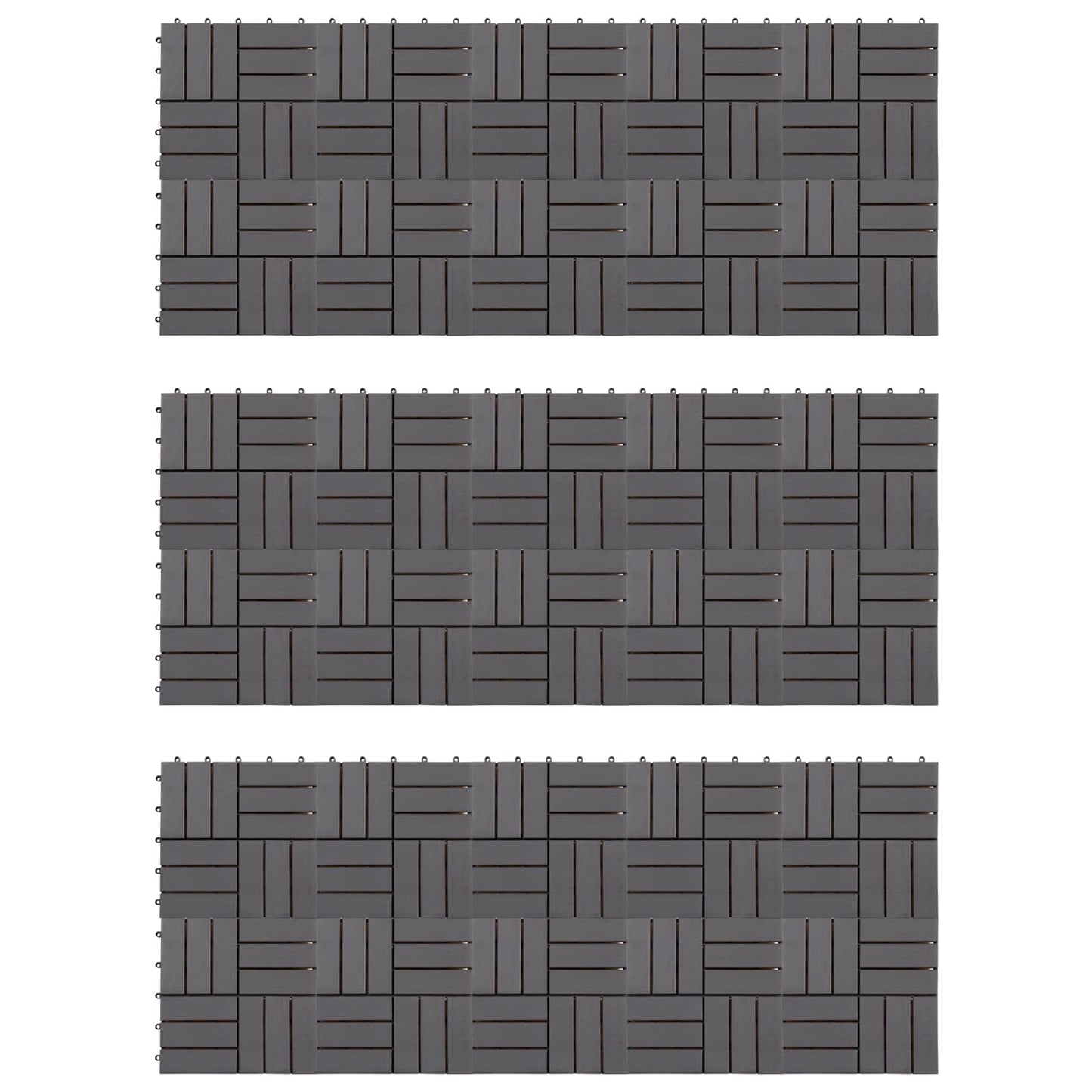vidaXL Πλάκα Κατασκευής 30 pcs Γκρι 30 x 30 cm Ξύλο Ακακίας