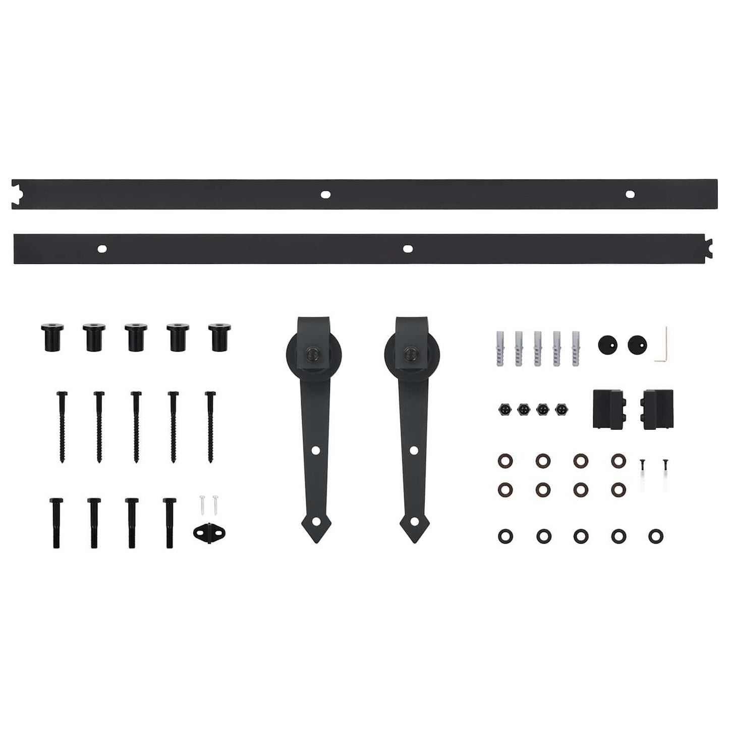 vidaXL Συρόμενη Πόρτα 100 x 210 cm Μασίφ Ξύλο Πεύκου Φυσικό και Μαύρο