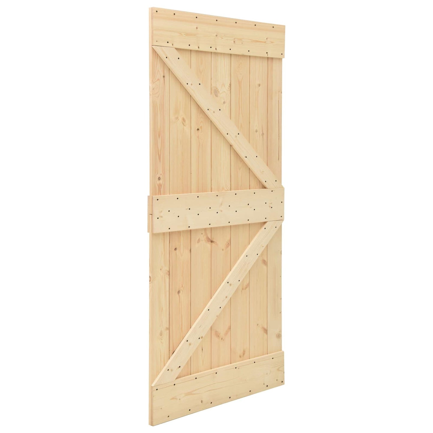 vidaXL Συρόμενη Πόρτα 100 x 210 cm Μασίφ Ξύλο Πεύκου Φυσικό και Μαύρο