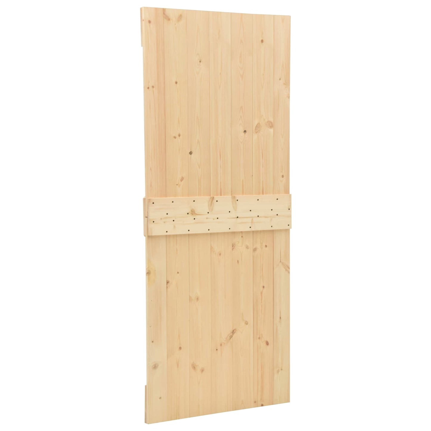 vidaXL Συρόμενη Πόρτα 100 x 210 cm Μασίφ Ξύλο Πεύκου Φυσικό και Μαύρο