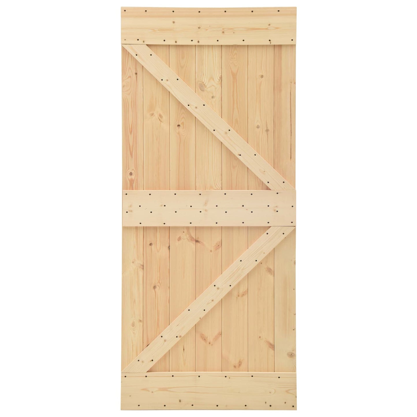 vidaXL Συρόμενη Πόρτα 100 x 210 cm Μασίφ Ξύλο Πεύκου Φυσικό και Μαύρο