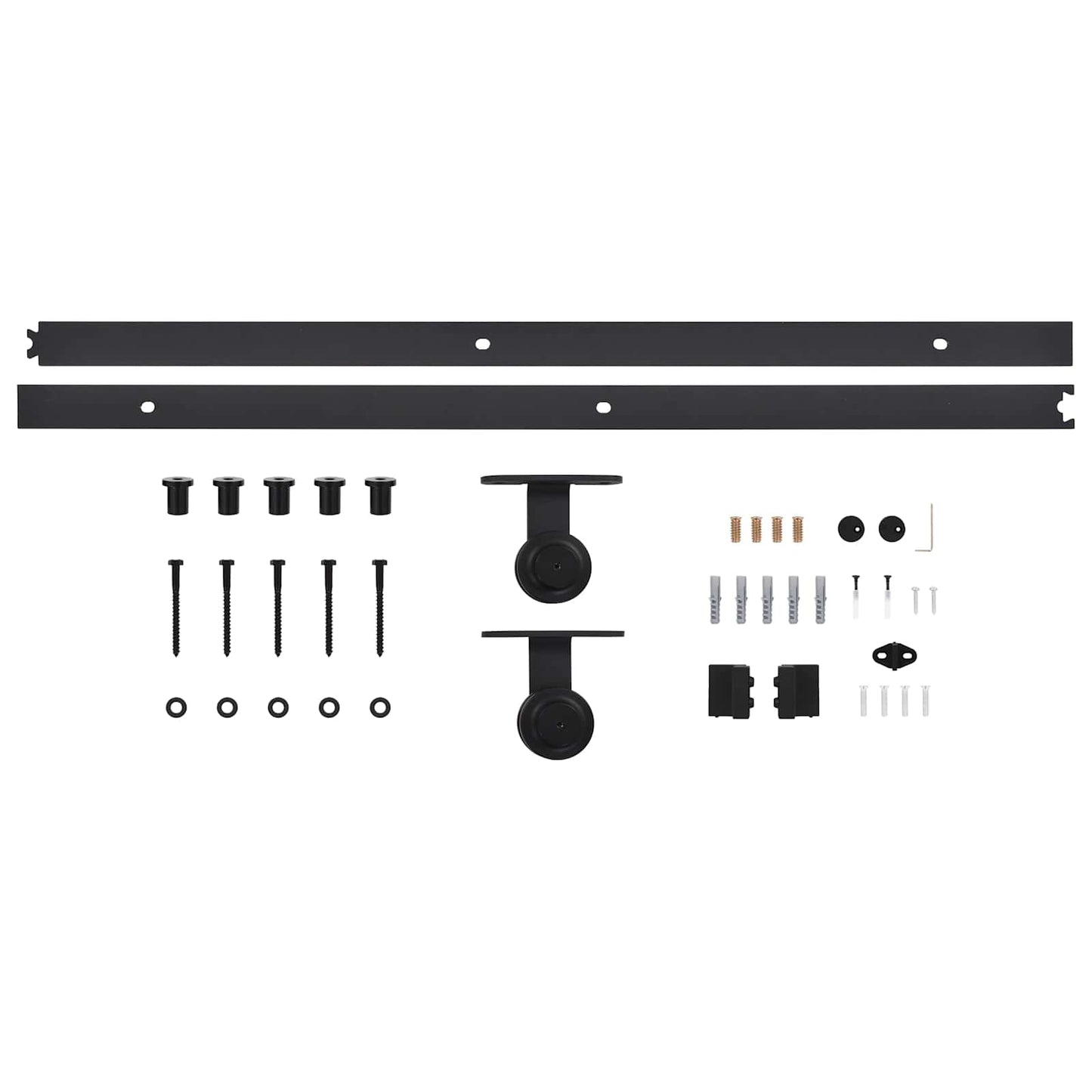 vidaXL Συρόμενη Πόρτα 100 x 210 cm Μασίφ Ξύλο Πεύκου Φυσικό και Μαύρο