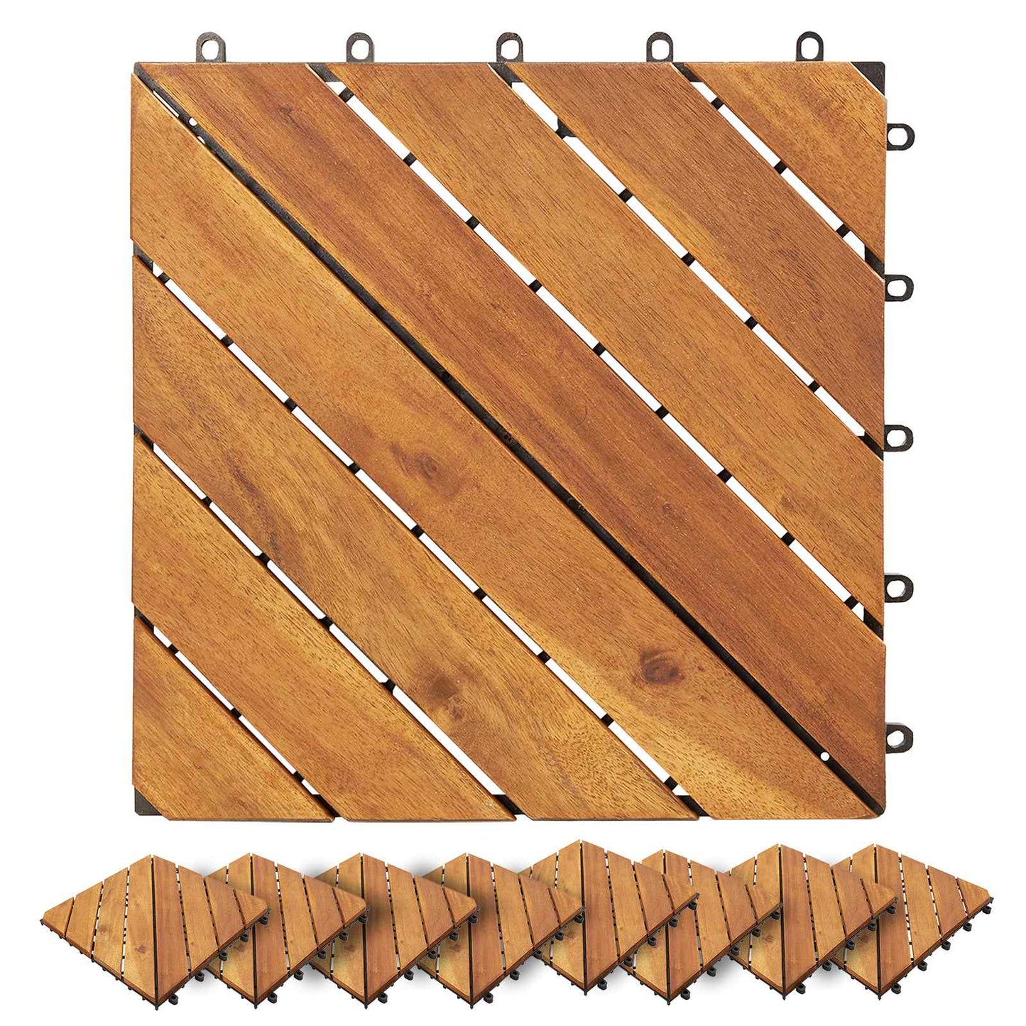vidaXL Πλάκα Κατασκευής 20 pcs Καφέ 30 x 30 cm Ξύλο Ακακίας