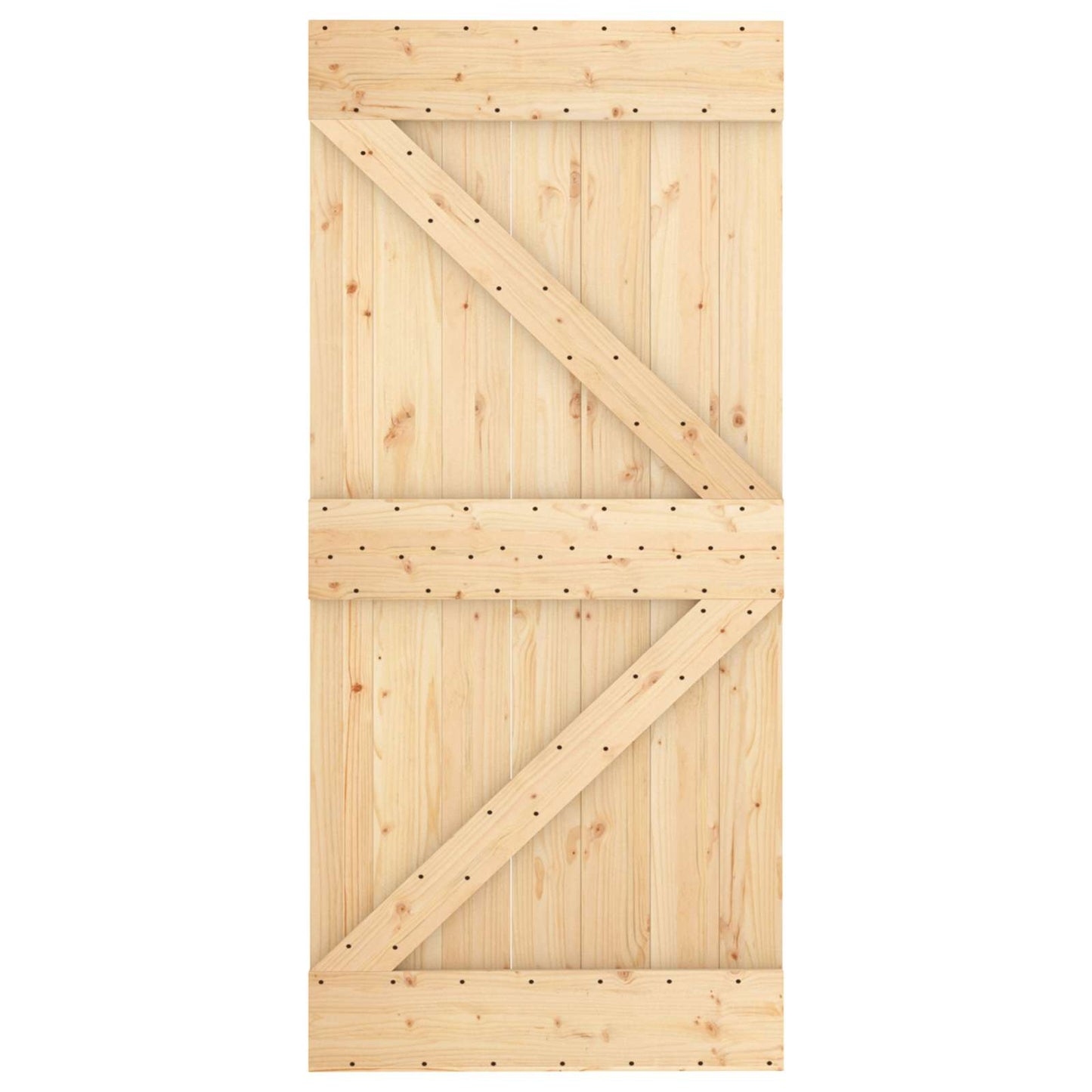 vidaXL Συρόμενη Πόρτα Φυσικό και Μαύρο 95 x 210 cm