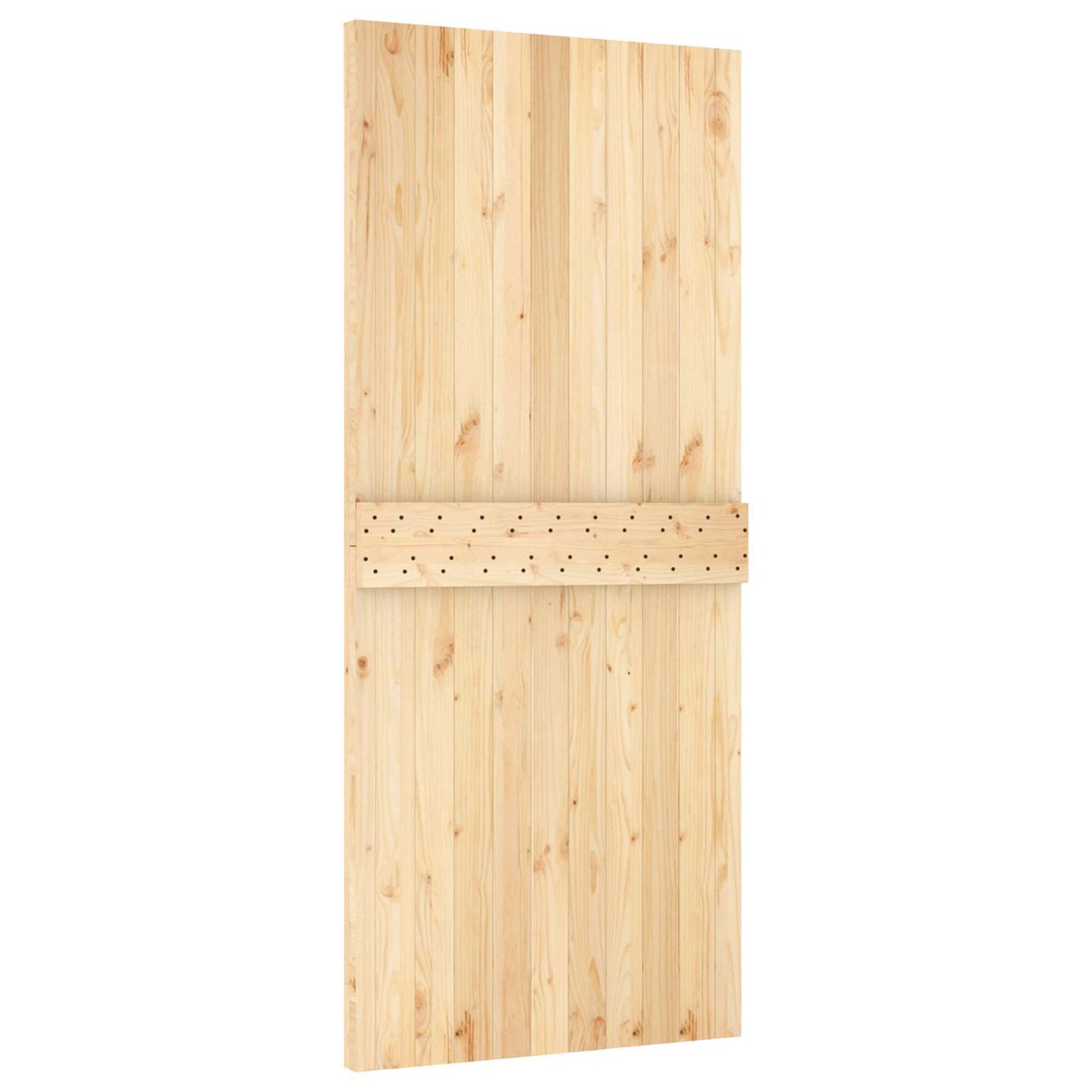vidaXL Συρόμενη Πόρτα 90 x 210 cm Συμπαγές Ξύλο Πεύκου (Ακατέργαστο)