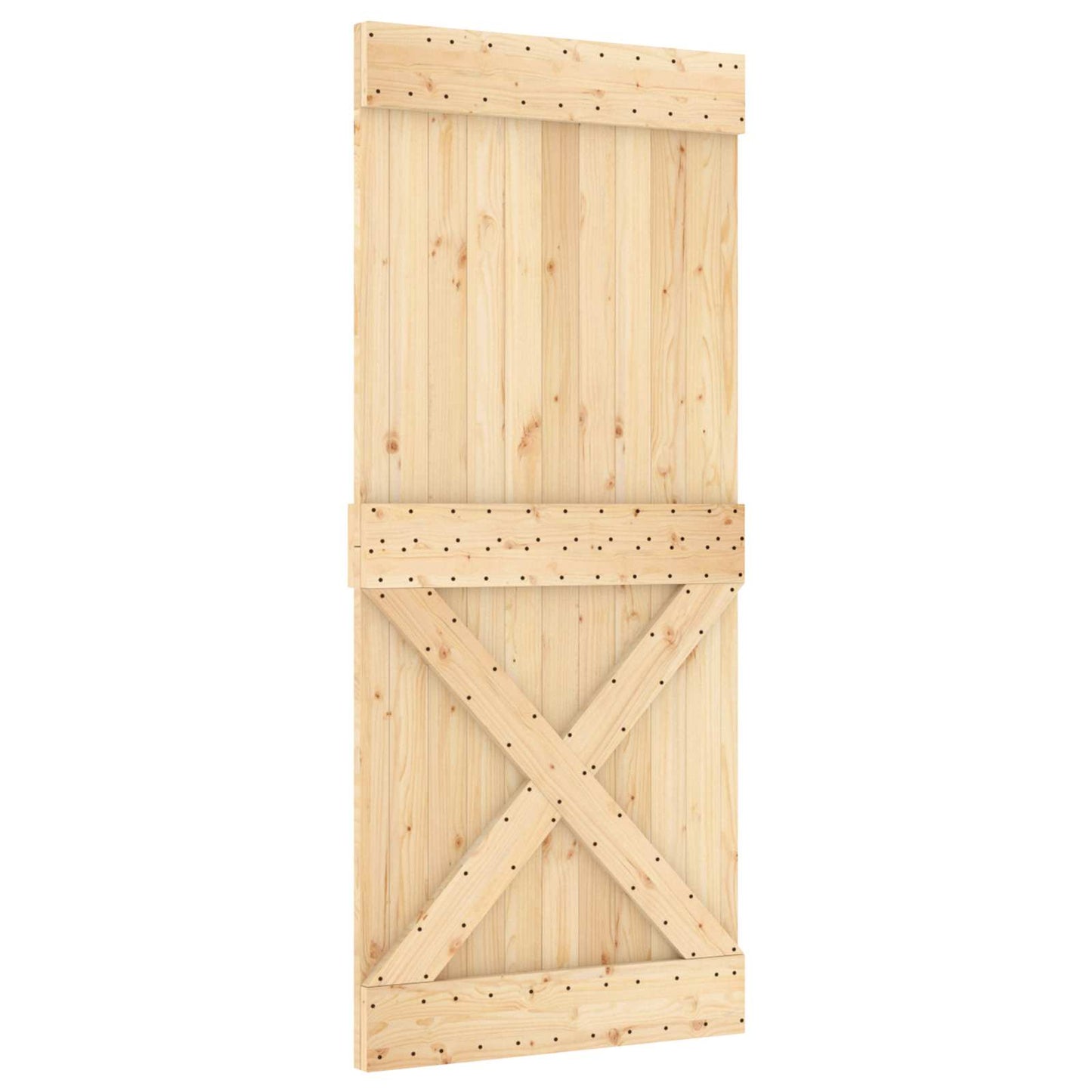 vidaXL Συρόμενη Πόρτα Φυσικό και Μαύρο 90 x 210 cm
