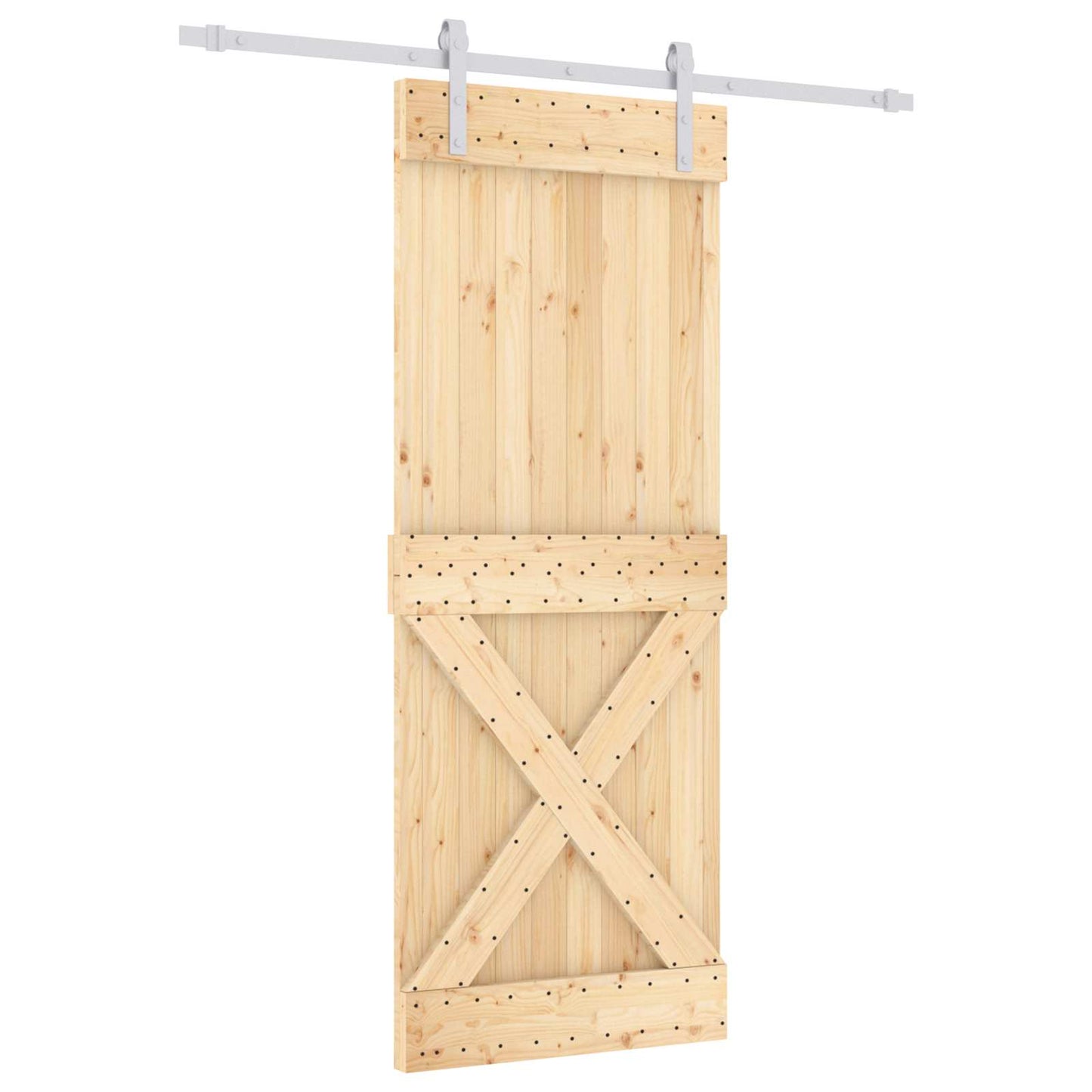 vidaXL Συρόμενη Πόρτα Φυσικό και Λευκό 80 x 210 cm