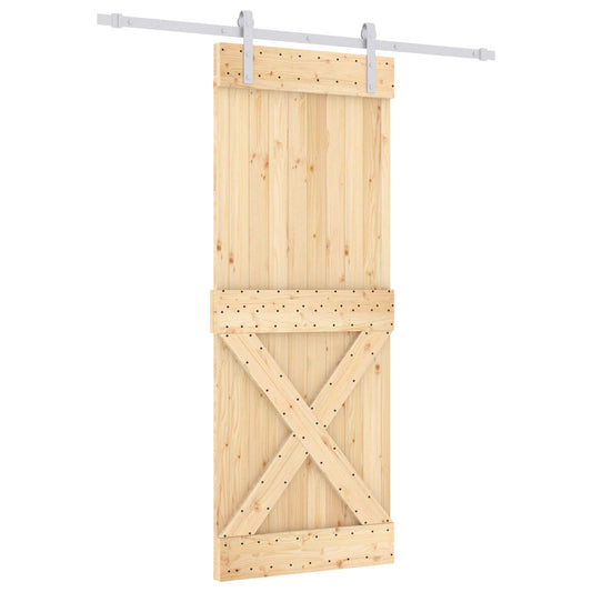 vidaXL Συρόμενη Πόρτα Φυσικό και Λευκό 80 x 210 cm