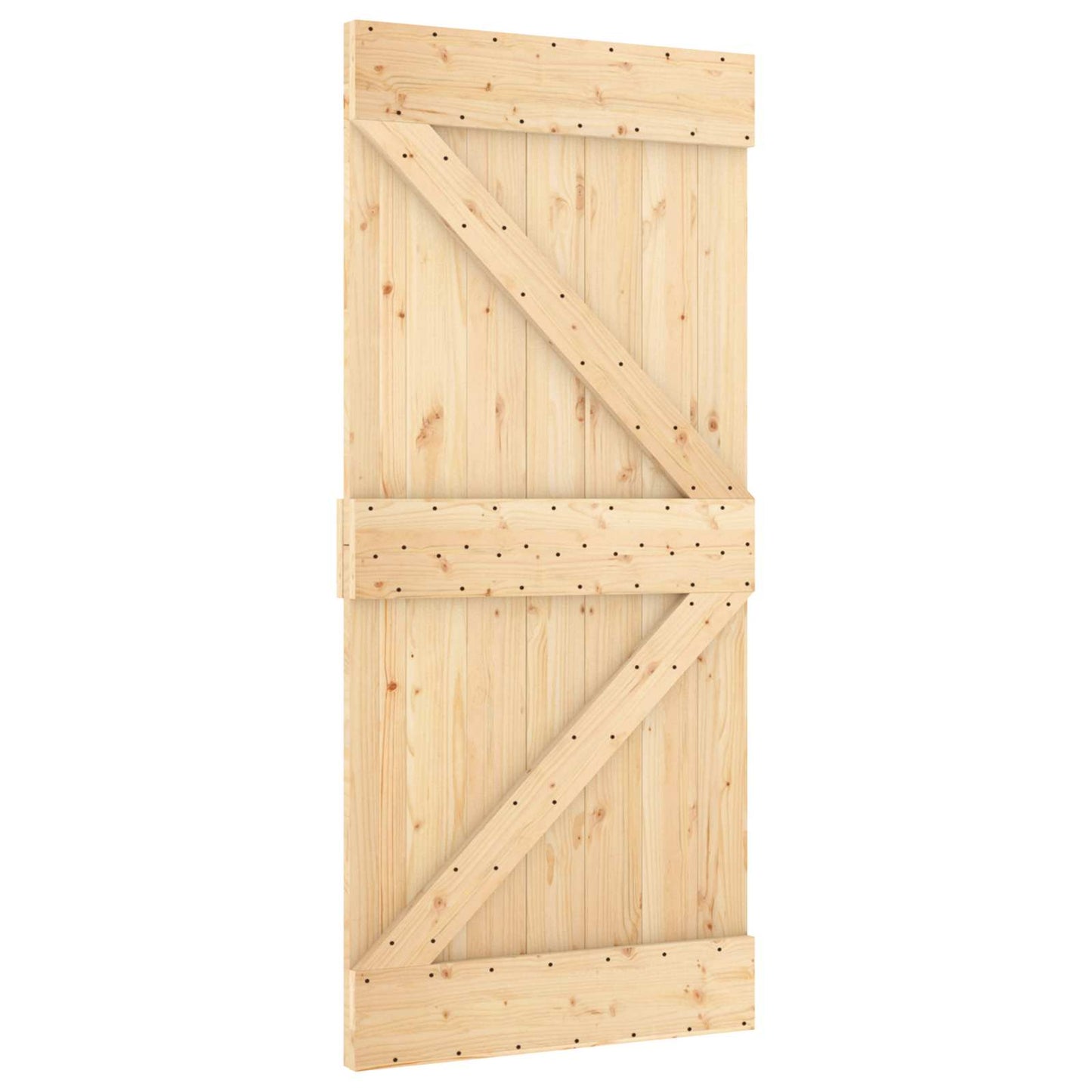 vidaXL Συρόμενη Πόρτα Φυσικό και Λευκό 95 x 210 cm
