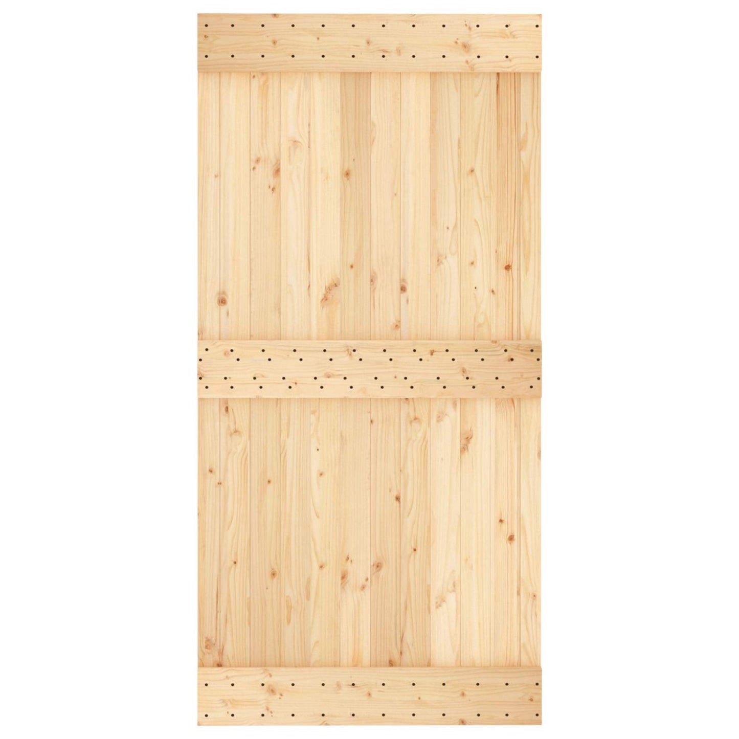 vidaXL Συρόμενη Πόρτα 100 x 210 cm Συμπαγές Ξύλο Πεύκου (Ακατέργαστο)