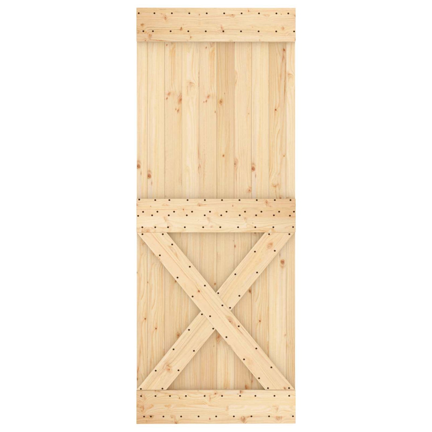 vidaXL Συρόμενη Πόρτα Φυσικό και Λευκό 80 x 210 cm