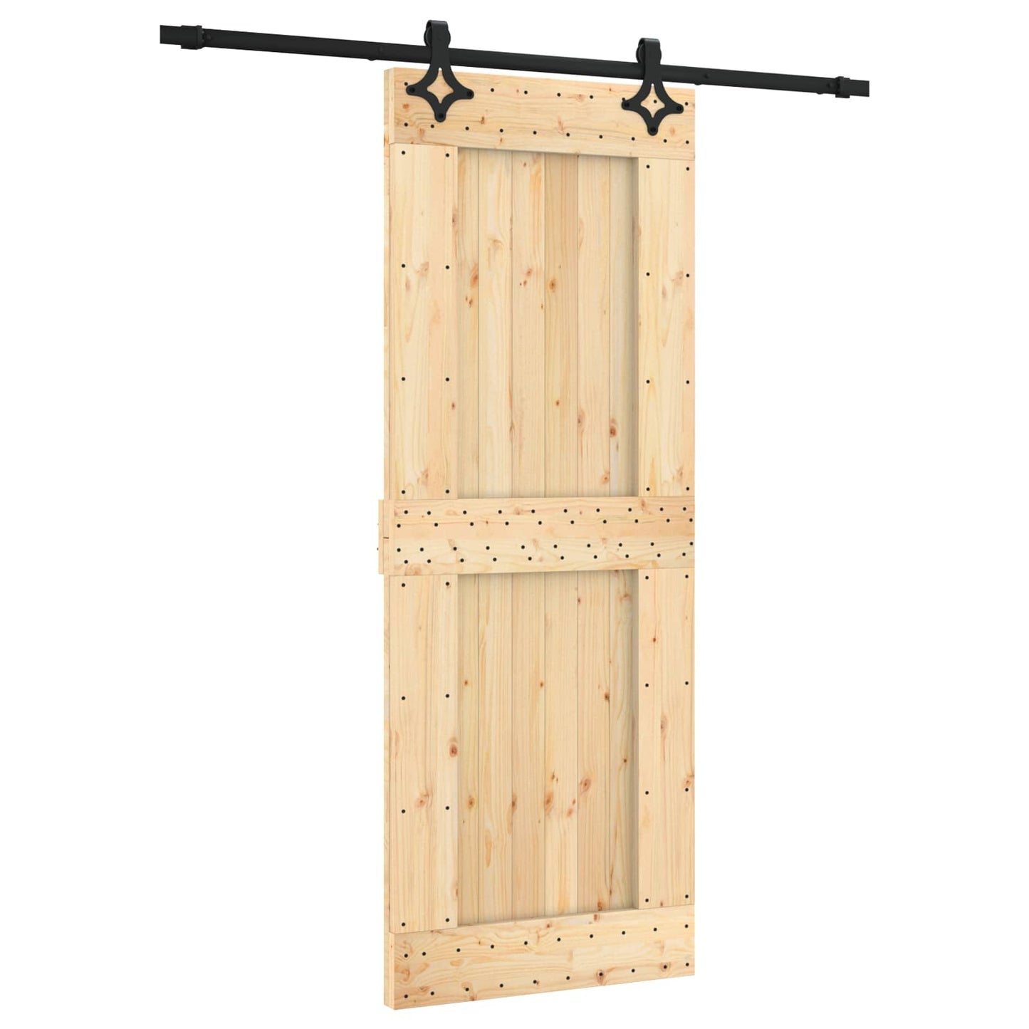vidaXL Συρόμενη Πόρτα Φυσικό και Μαύρο 80 x 210 cm