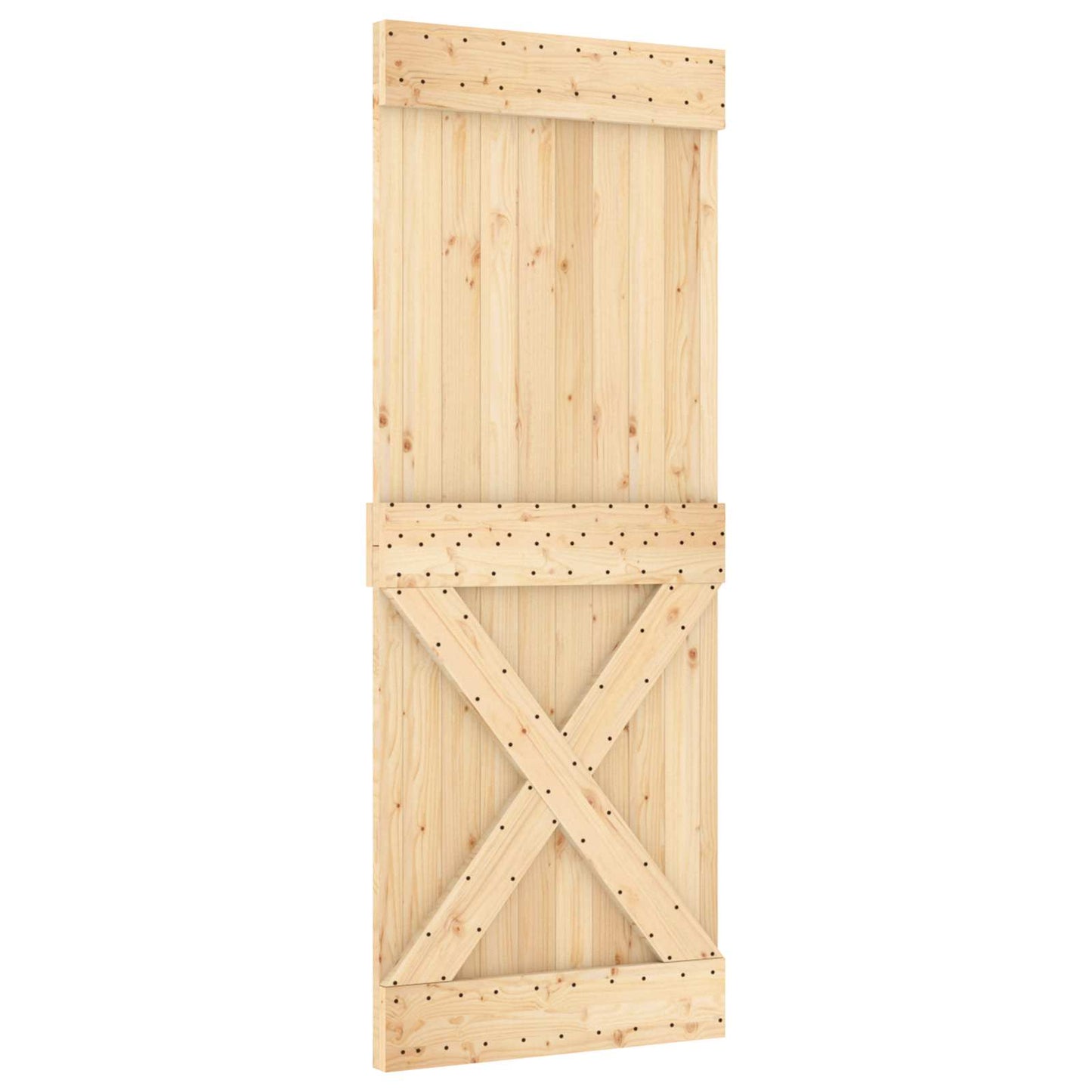 vidaXL Συρόμενη Πόρτα Φυσικό και Μαύρο 80 x 210 cm