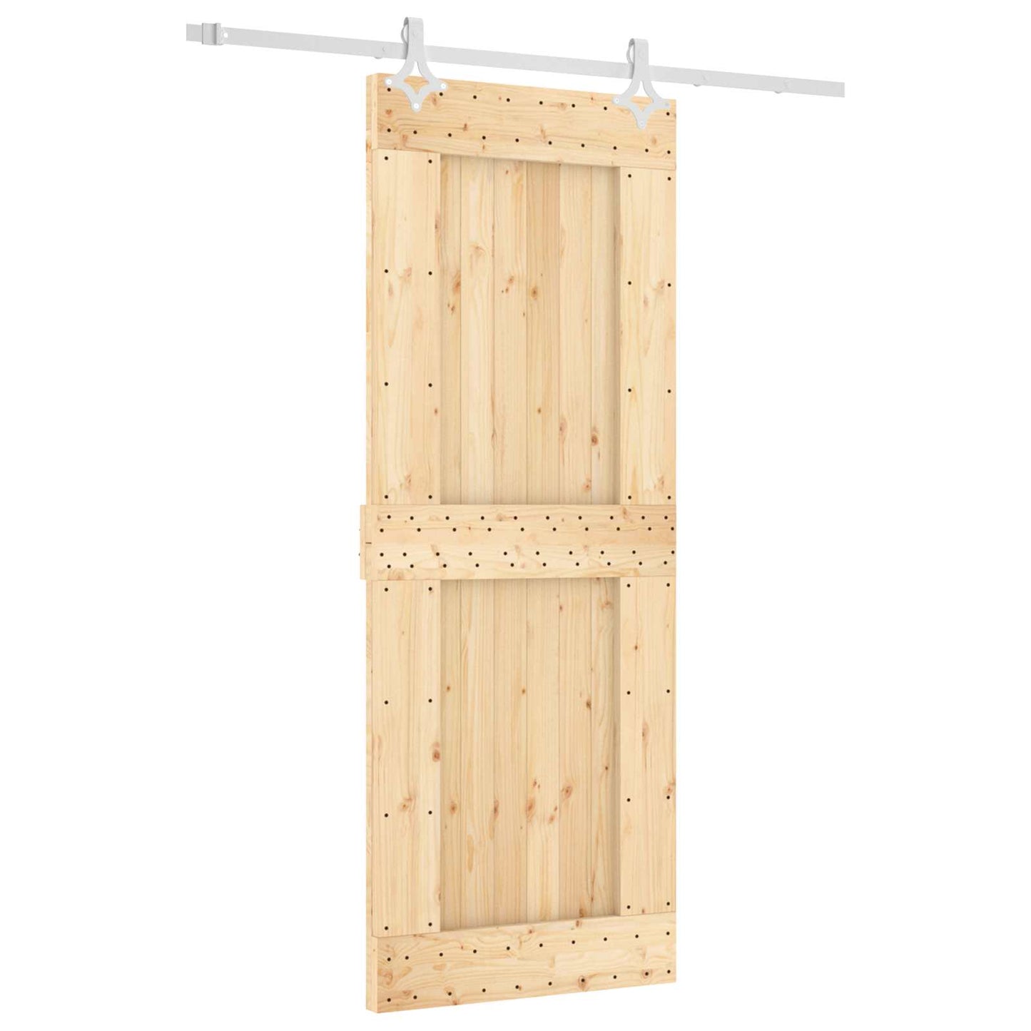 vidaXL Συρόμενη Πόρτα Φυσικό και Λευκό 80 x 210 cm
