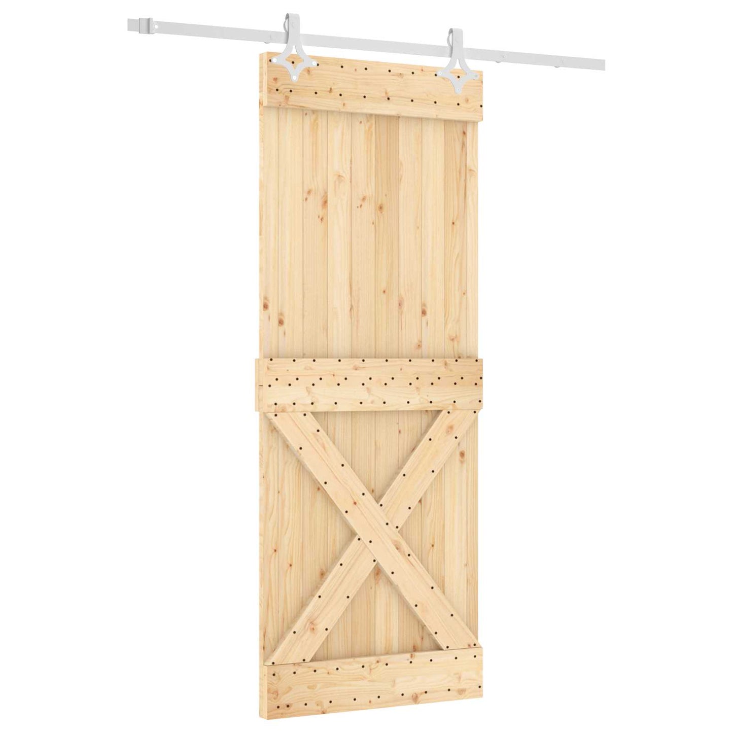 vidaXL Συρόμενη Πόρτα Φυσικό και Λευκό 80 x 210 cm