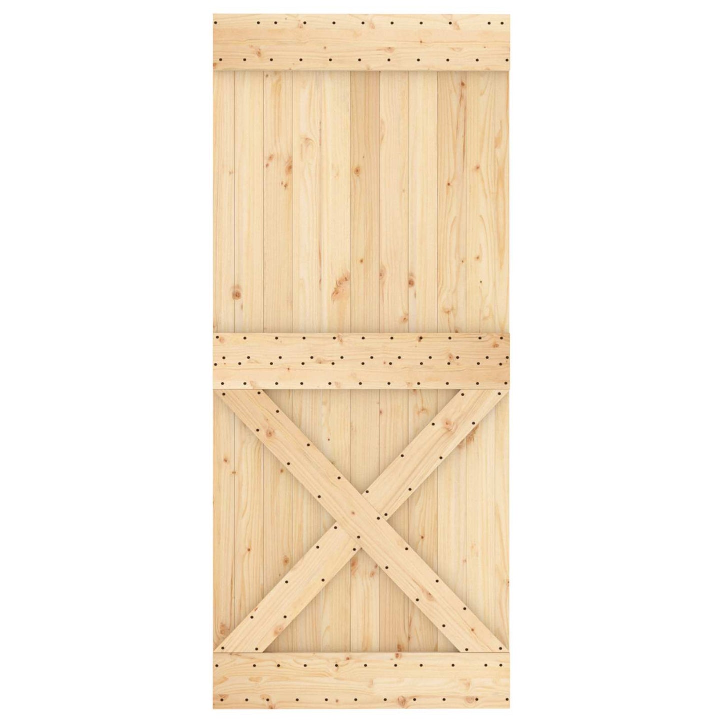 vidaXL Συρόμενη Πόρτα Φυσικό και Λευκό 90 x 210 cm