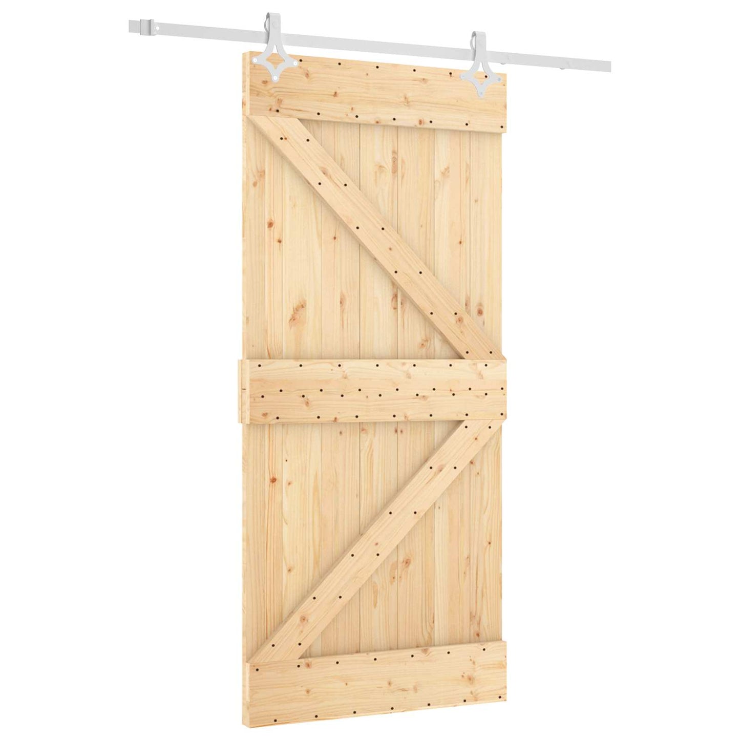vidaXL Συρόμενη Πόρτα Φυσικό και Λευκό 95 x 210 cm